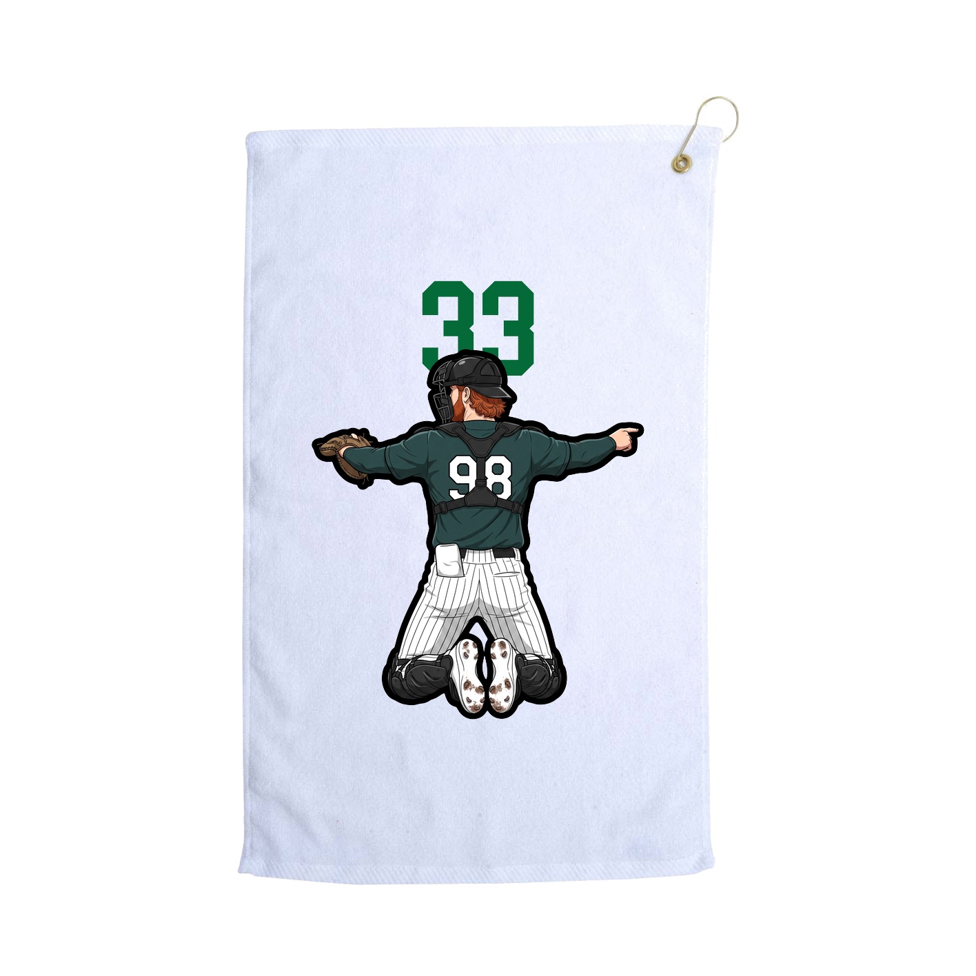 Golf Towel — Number Top in White