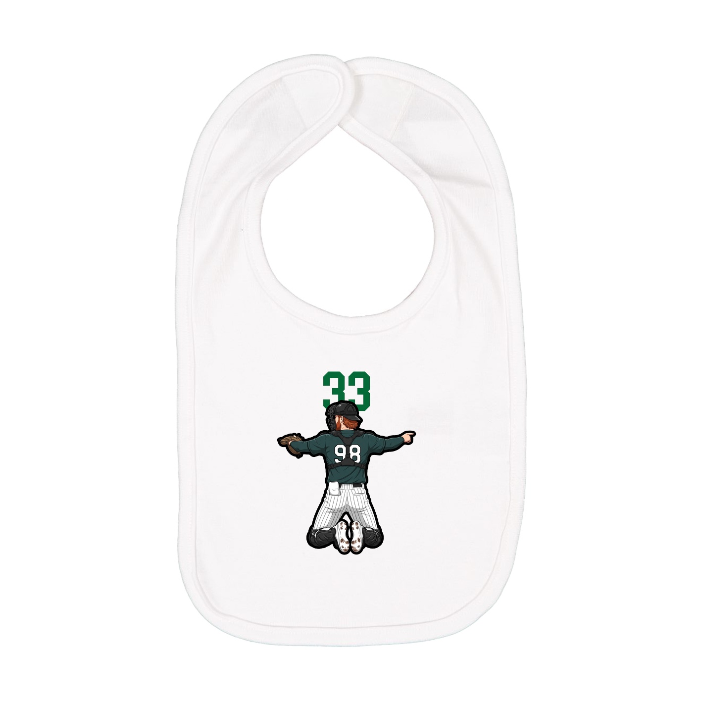 Infant Bib — Number Top in White