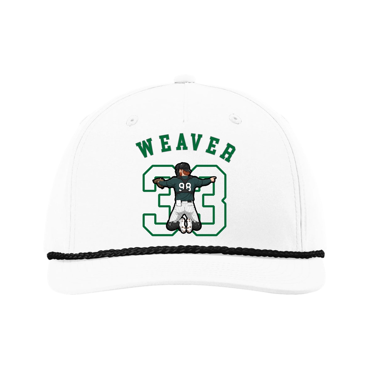 Five-Panel Classic Rope Cap — Shirsey Arch in White