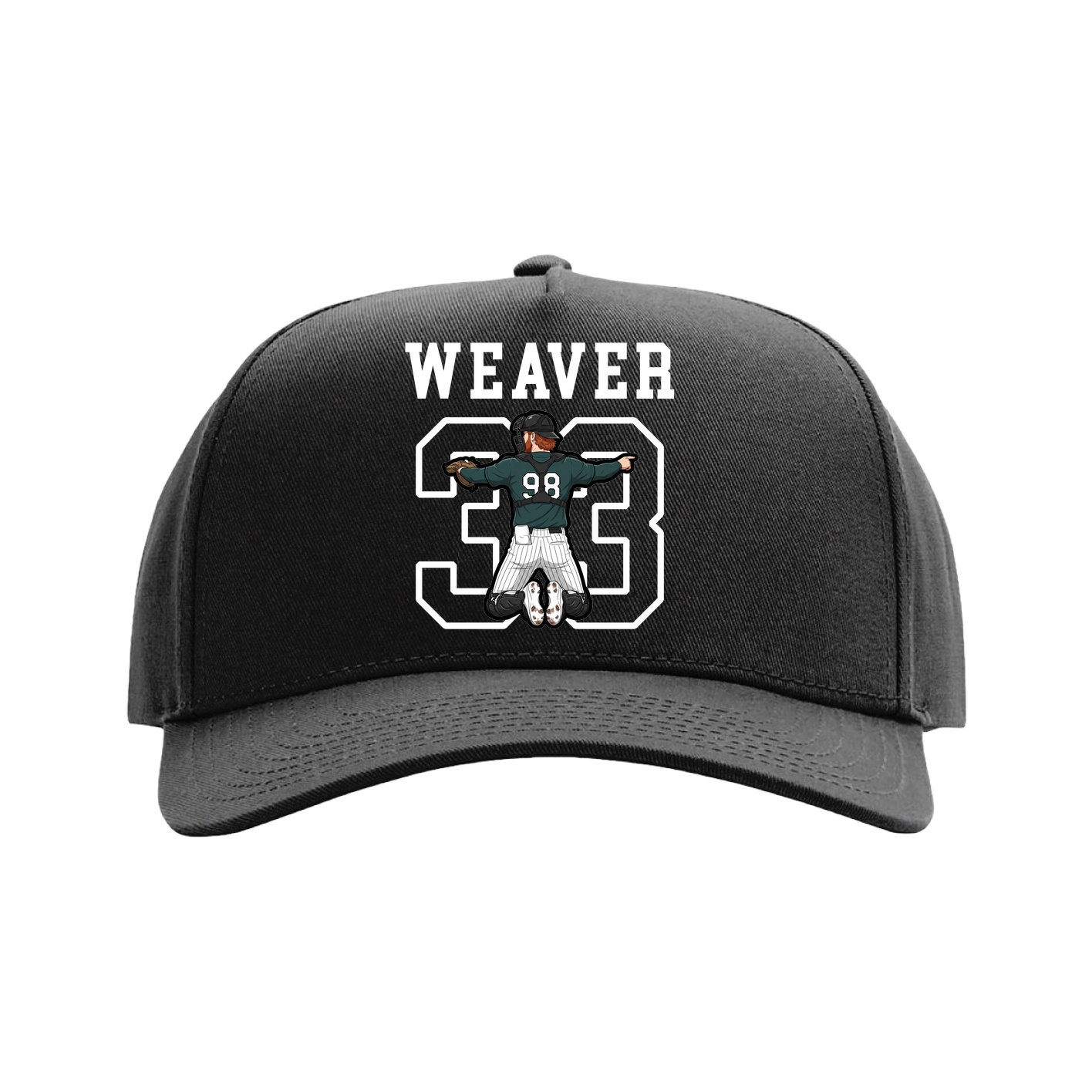 Full Fabric Five-Panel Champ Cap — Shirsey in Black
