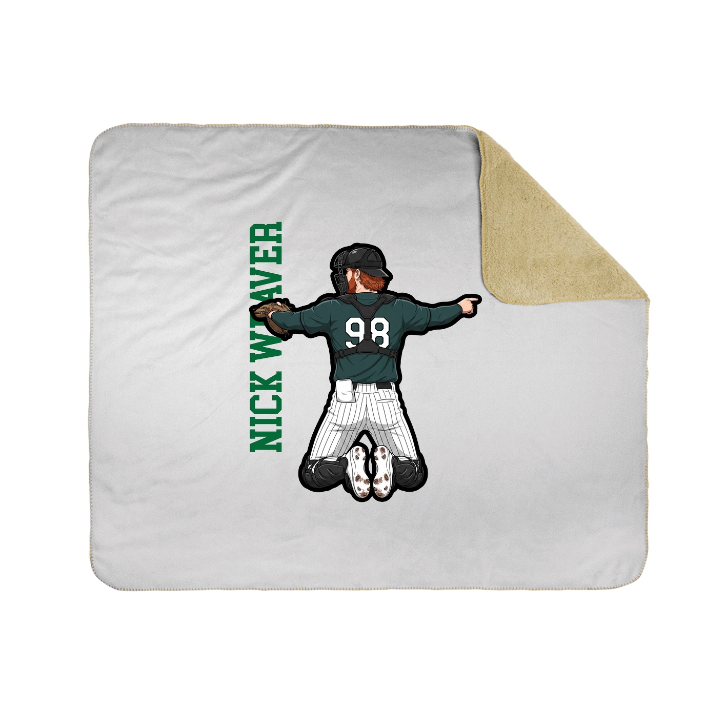 Throw Blanket — Name Vertical in White