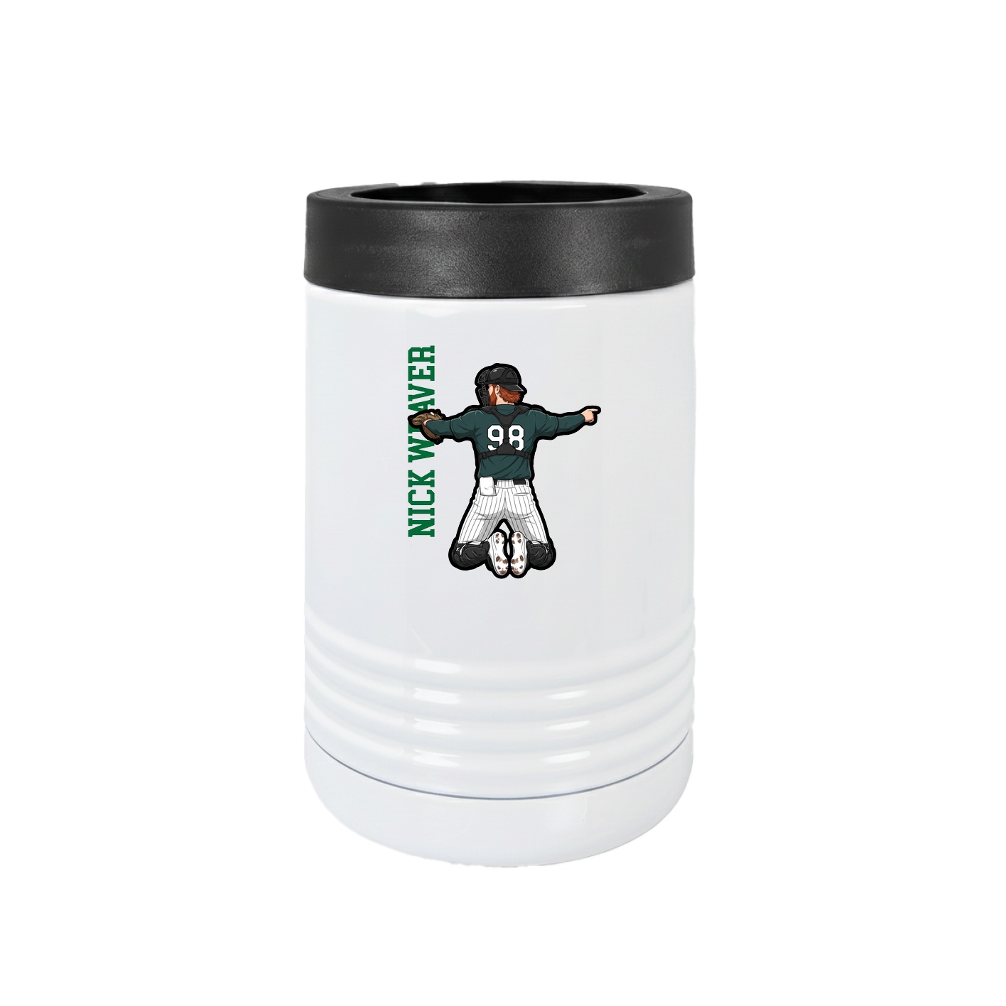 Beverage Holder — Name Vertical in White
