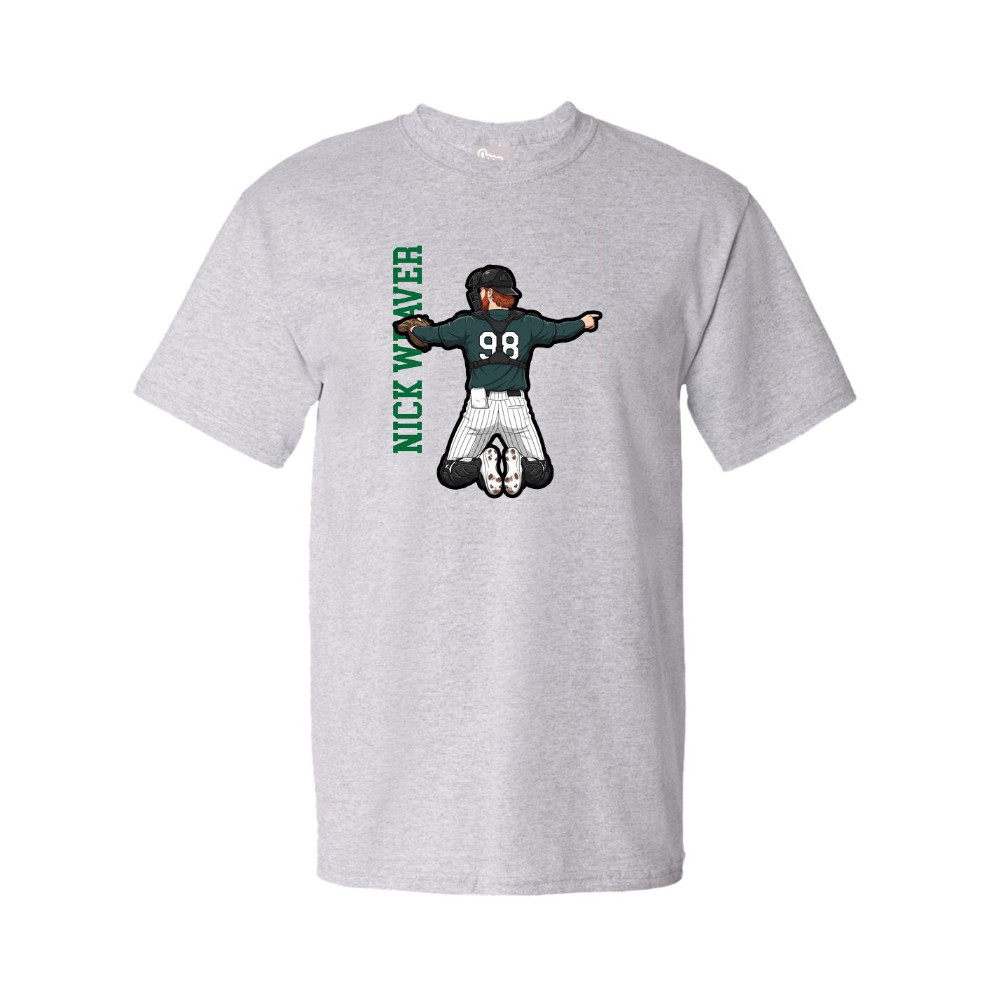 Youth Tee — Name Vertical in Grey
