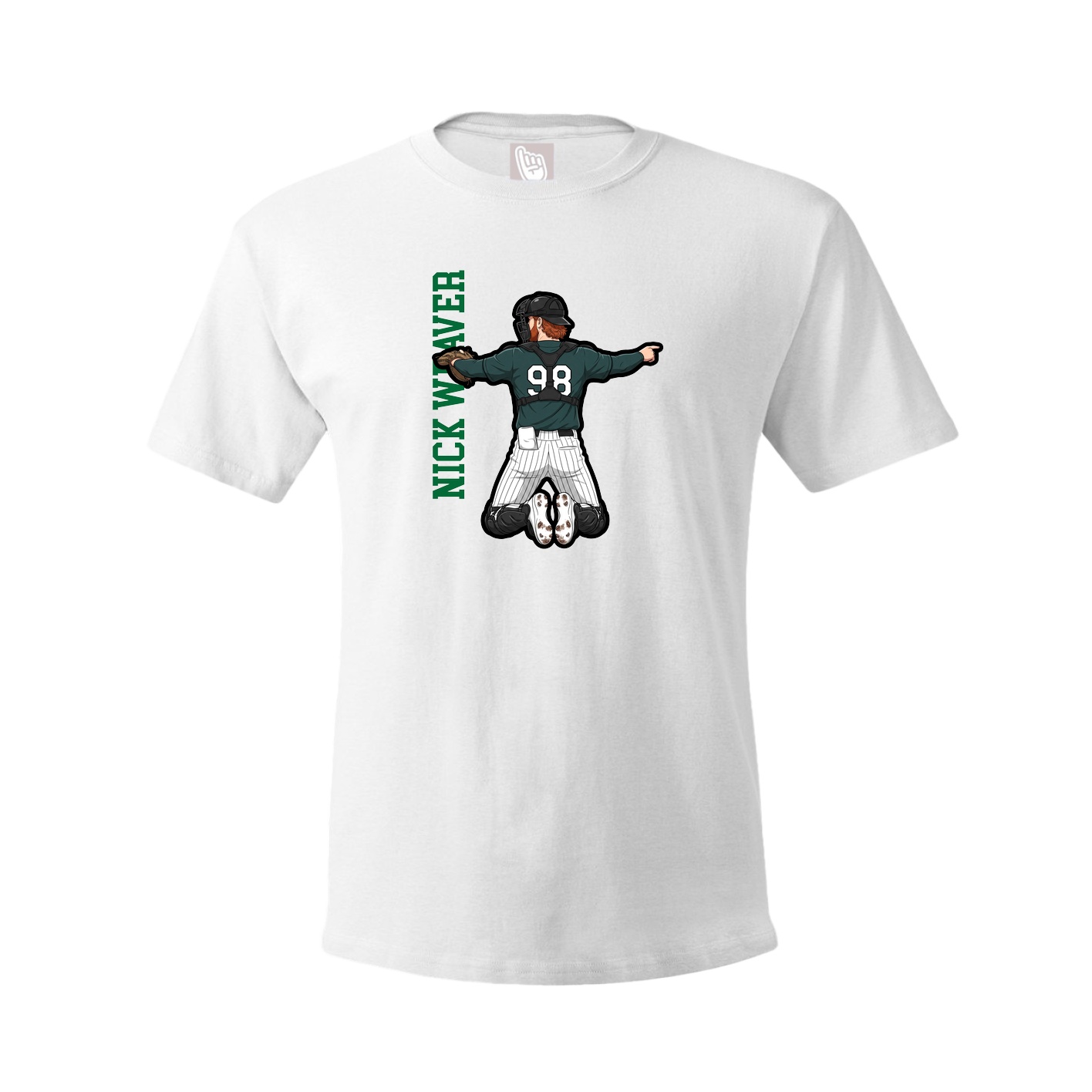 Youth Tee — Name Vertical in White