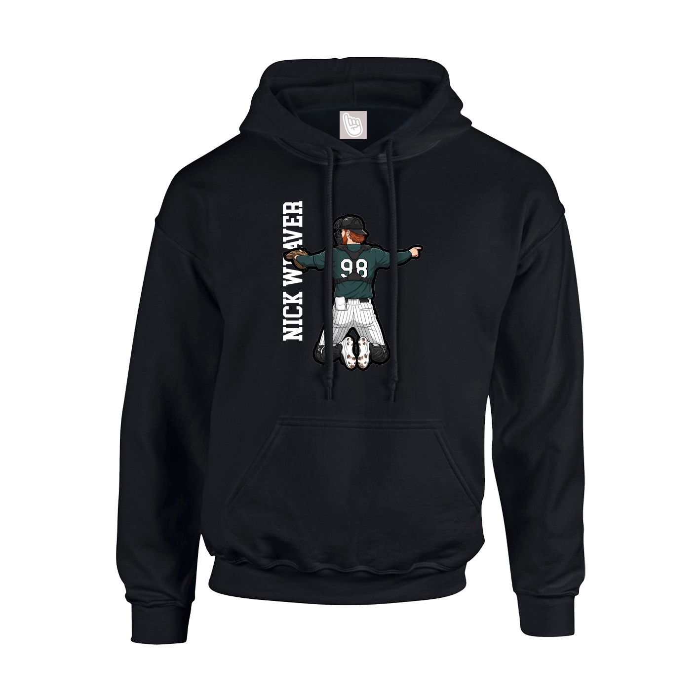 Youth Hoodie — Name Vertical in Black