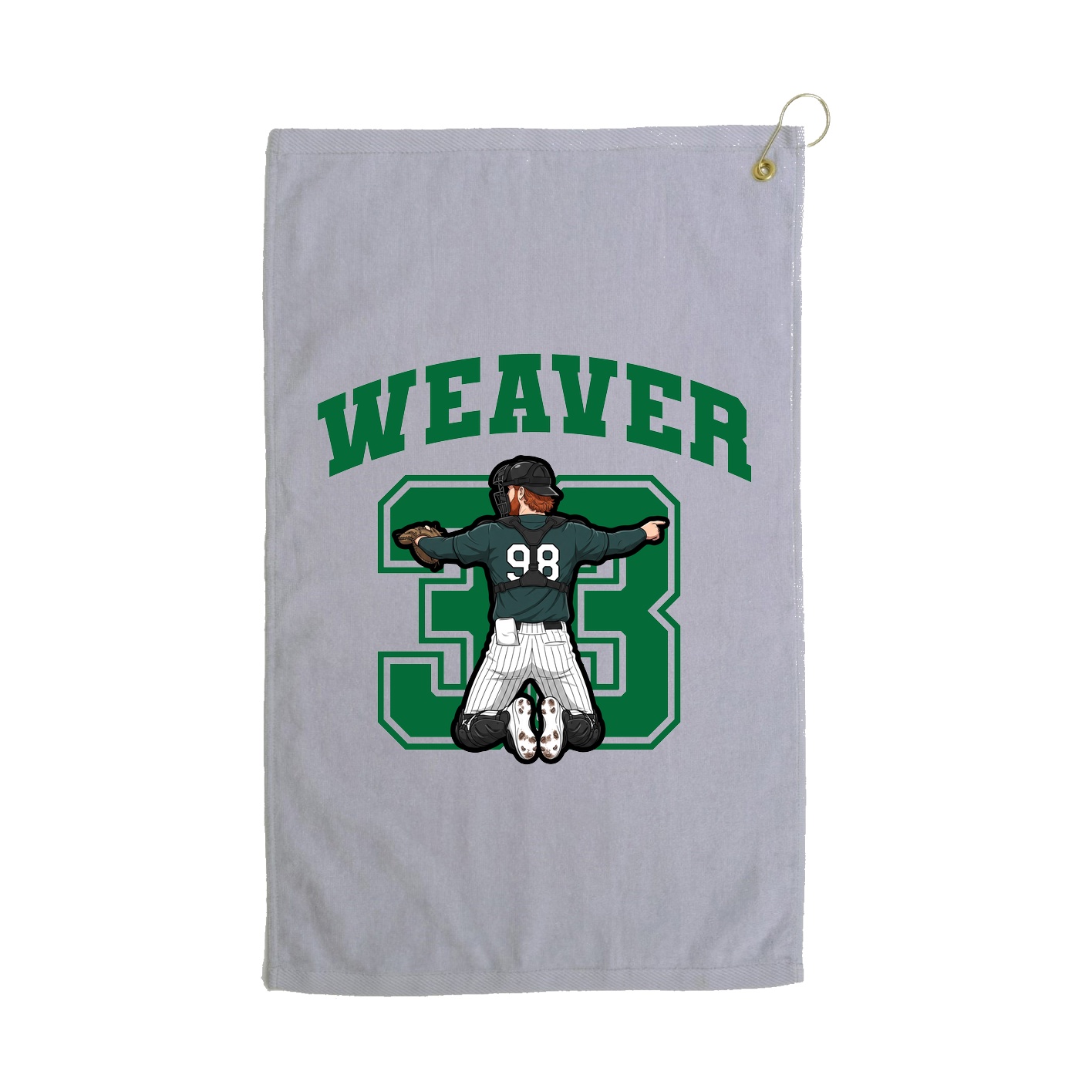 Golf Towel — Number in Grey