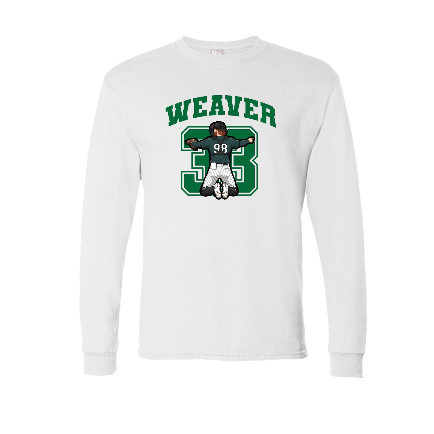 Long Sleeve Tee — Number in White