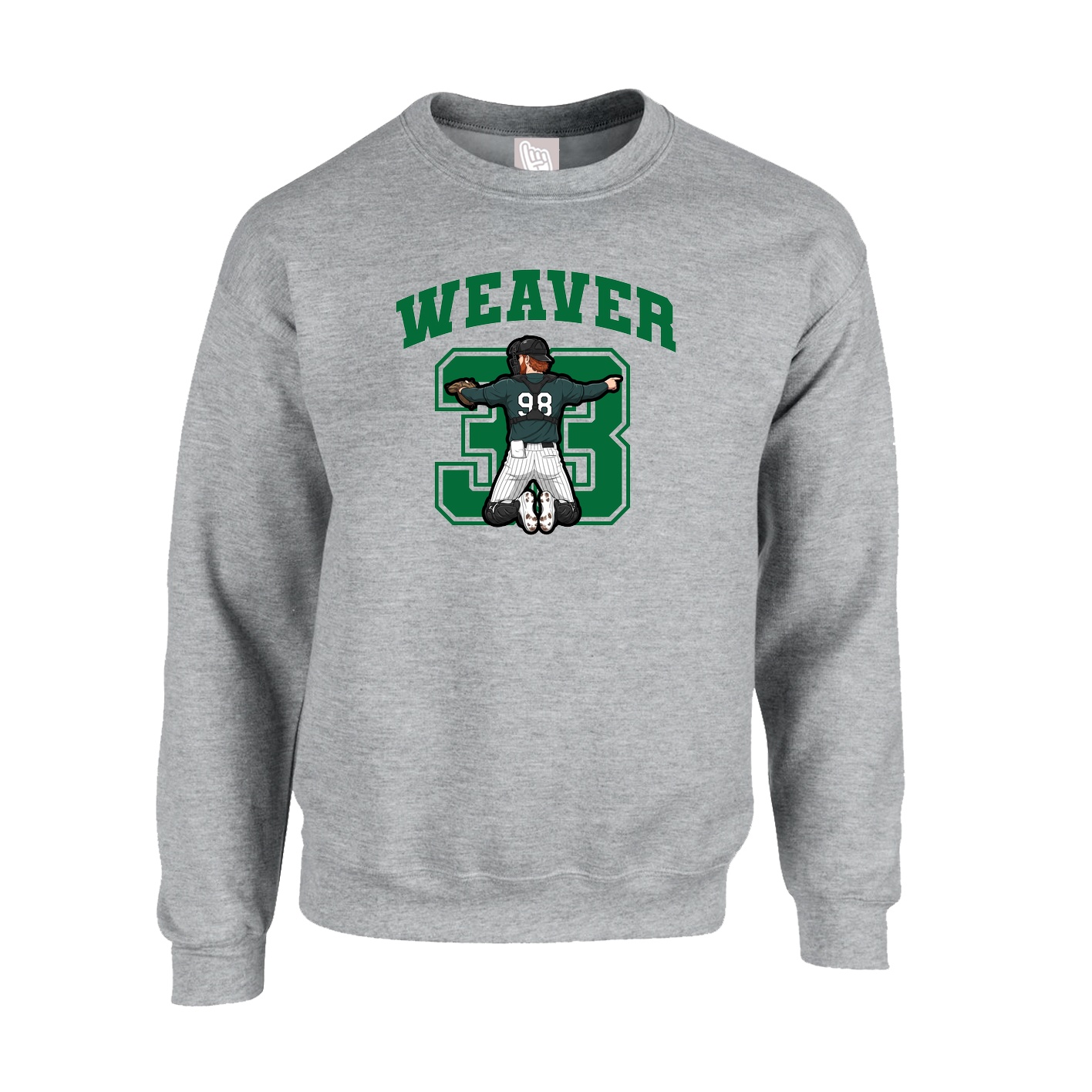 Fleece Crew — Number in Grey