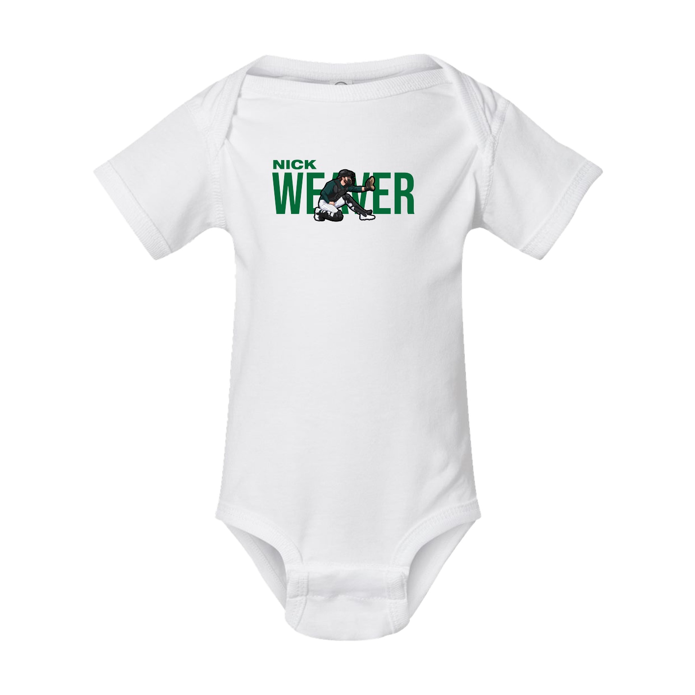 Baby Onesie — Player Name in White