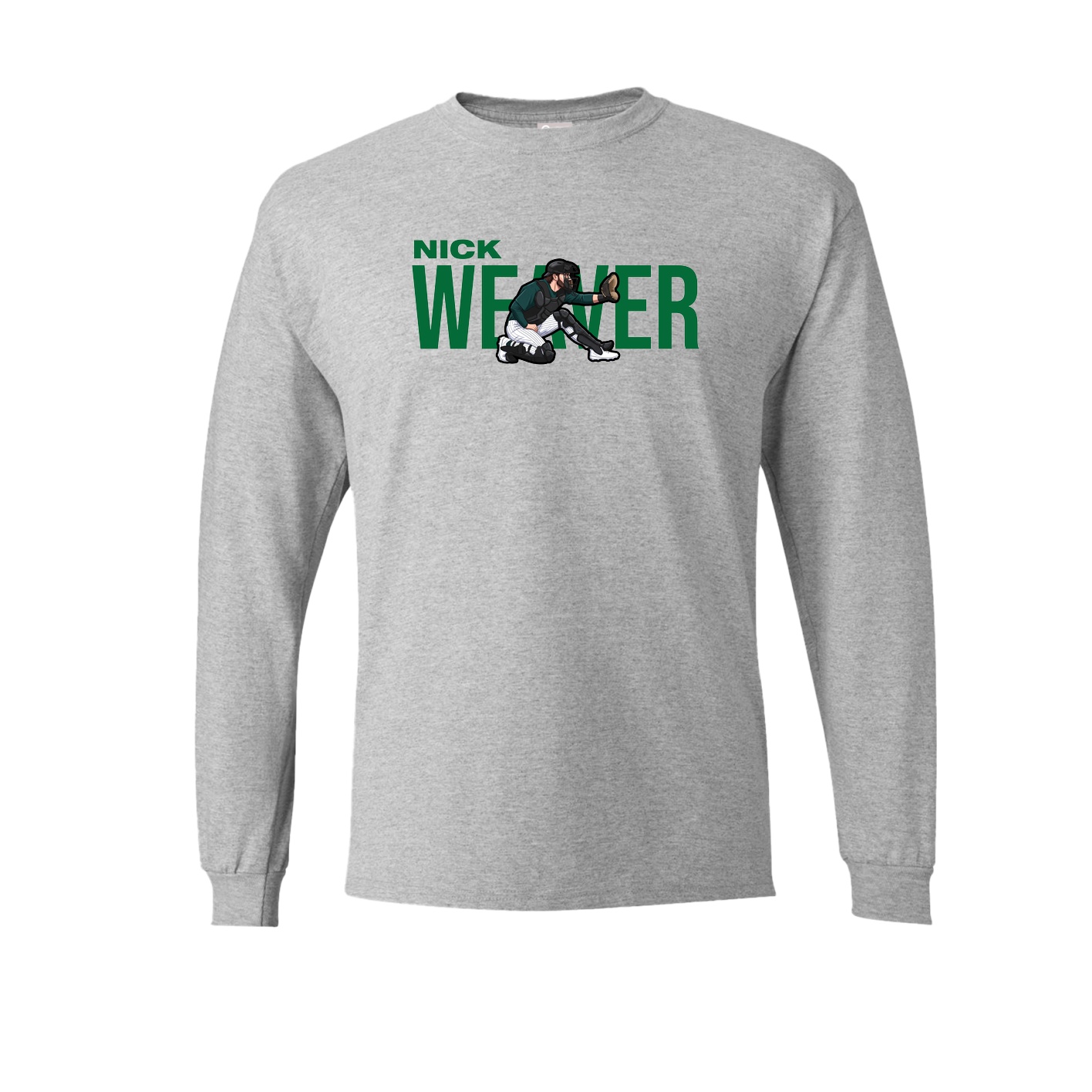 Long Sleeve Tee — Player Name in Grey