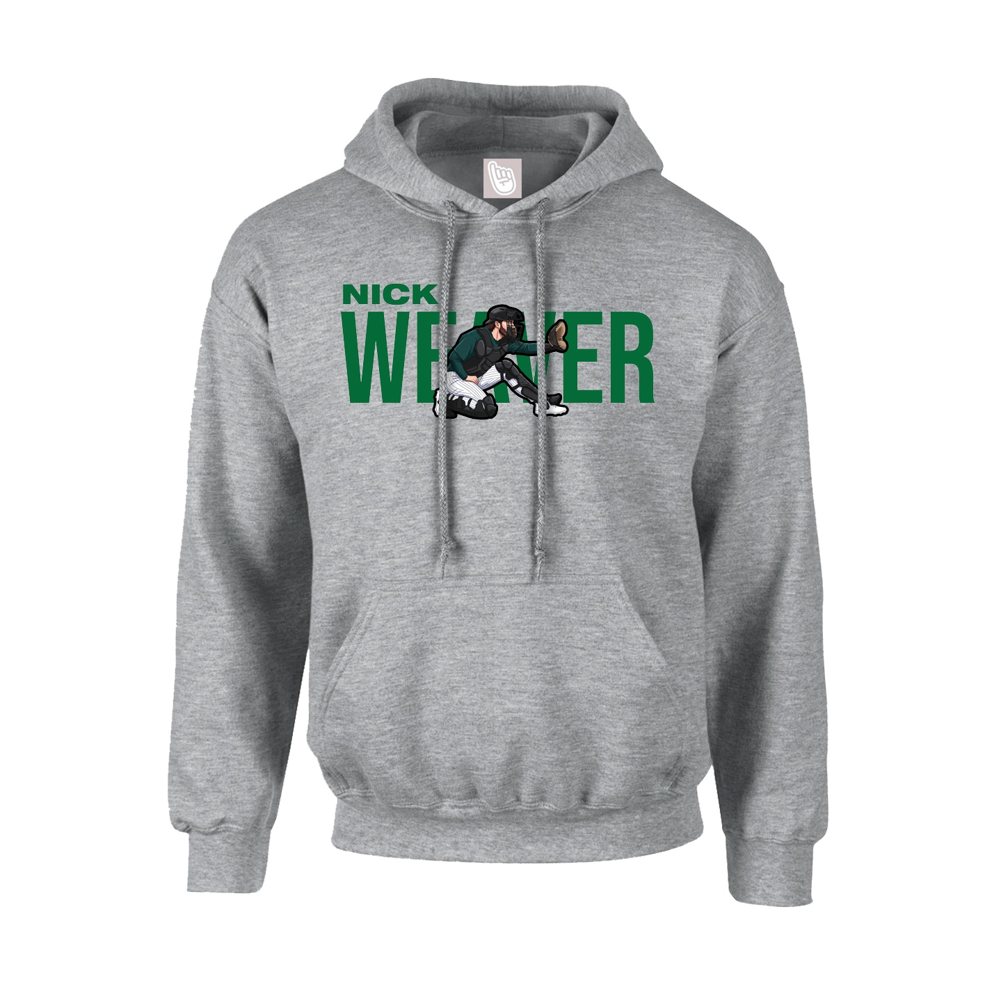 Hoodie — Player Name in Grey