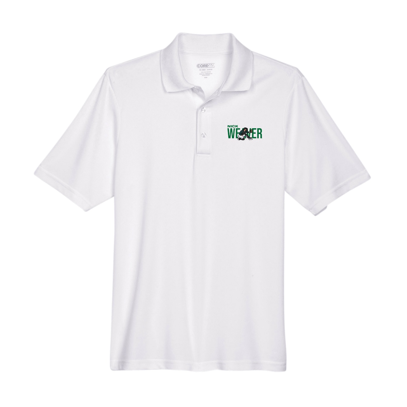 Performance Polo — Player Name in White