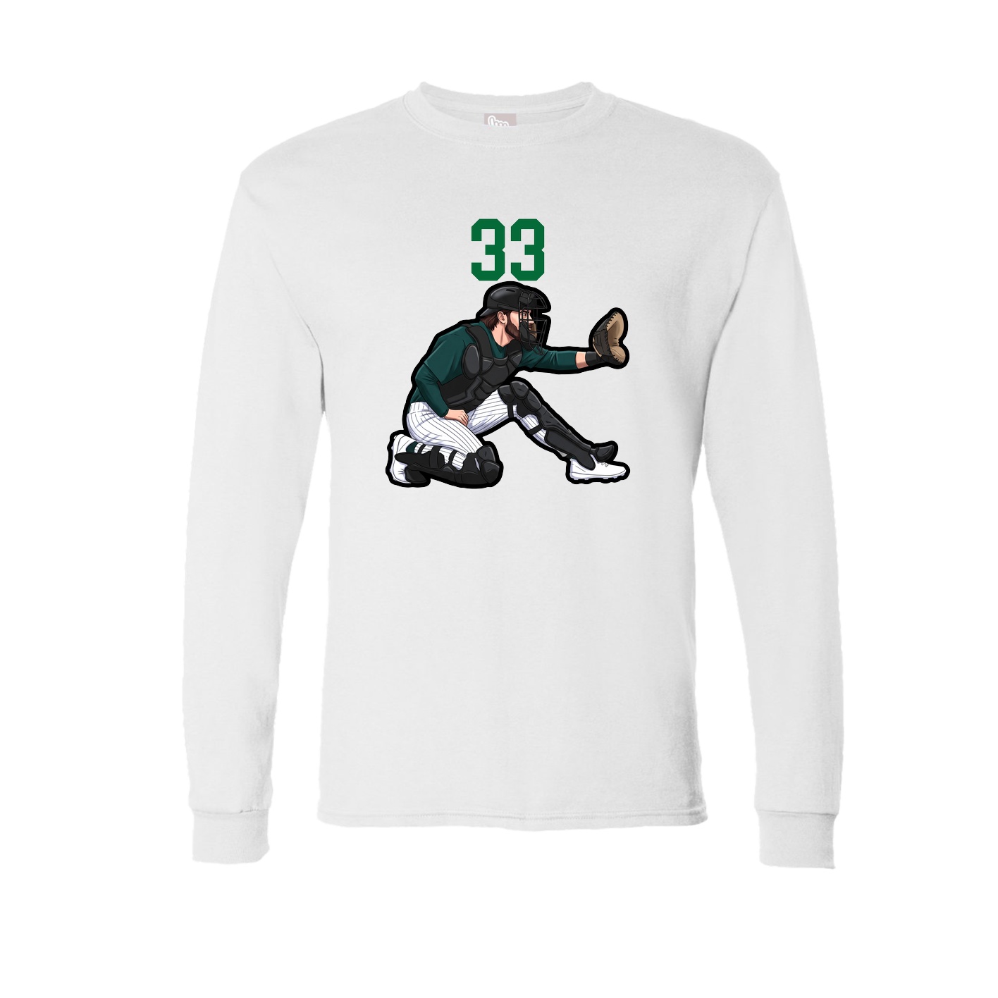Long Sleeve Tee — Number Top in White