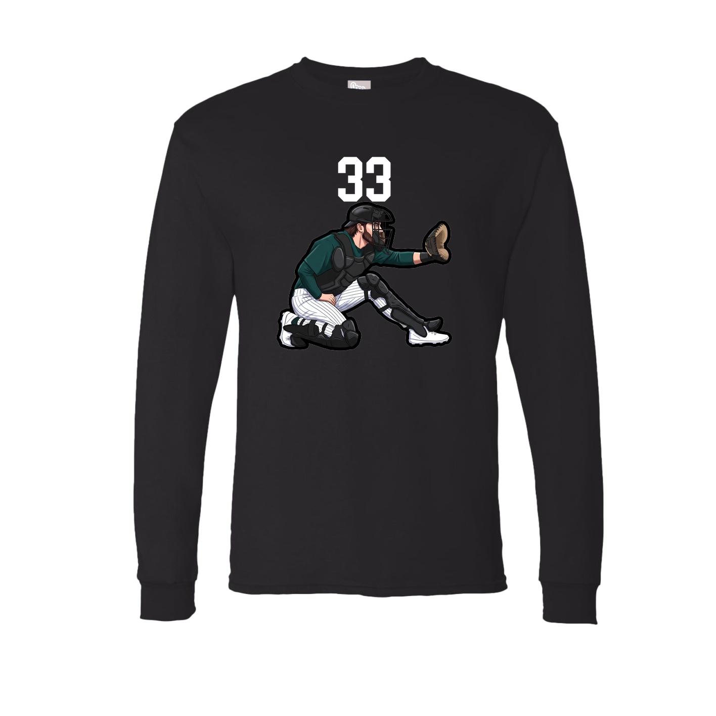 Long Sleeve Tee — Number Top in Black