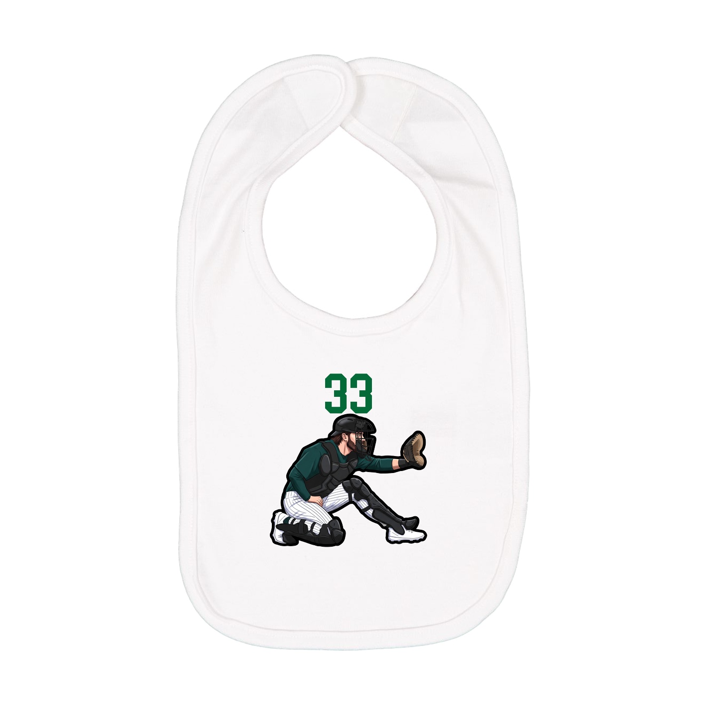 Infant Bib — Number Top in White