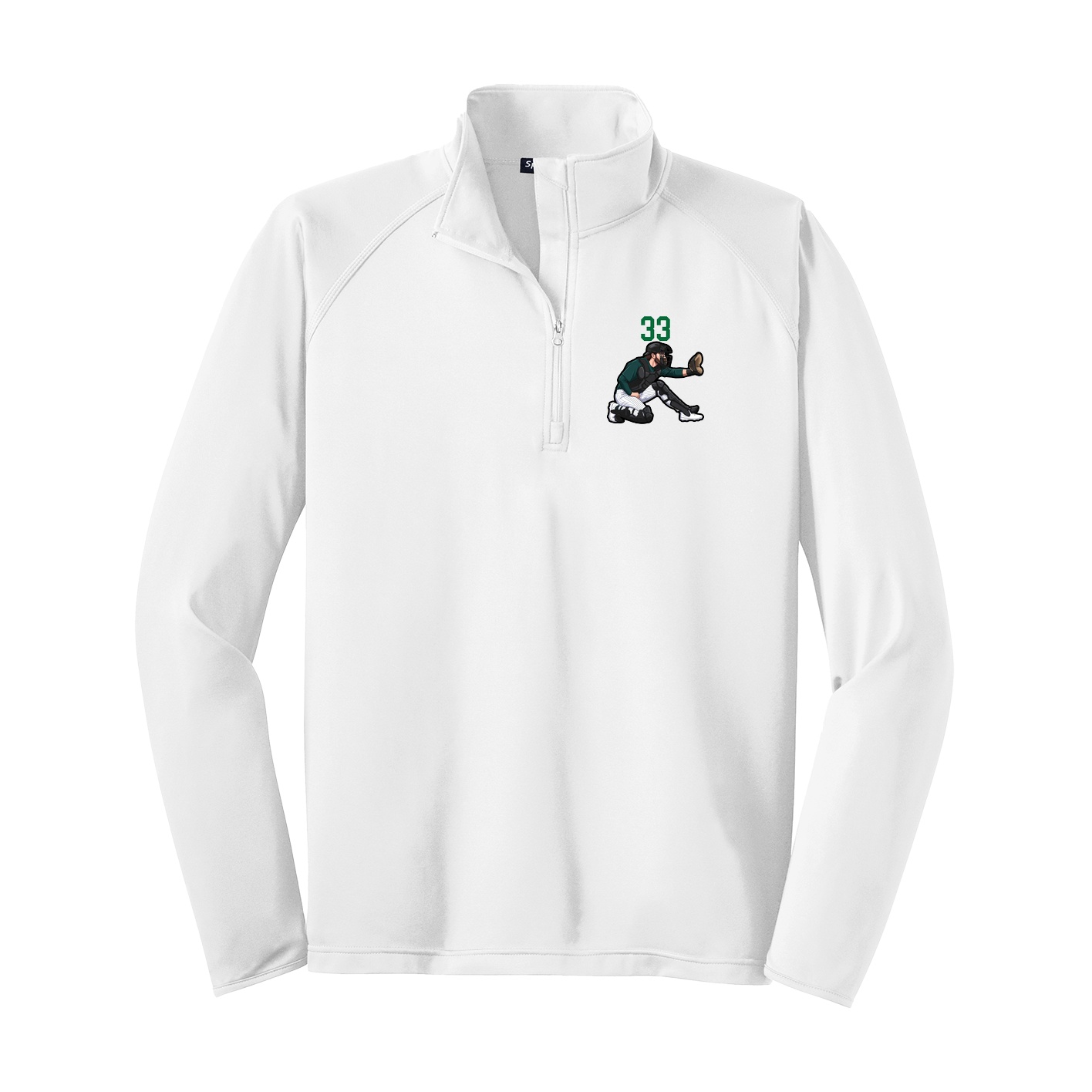 Q-Zip Pullover — Number Top in White