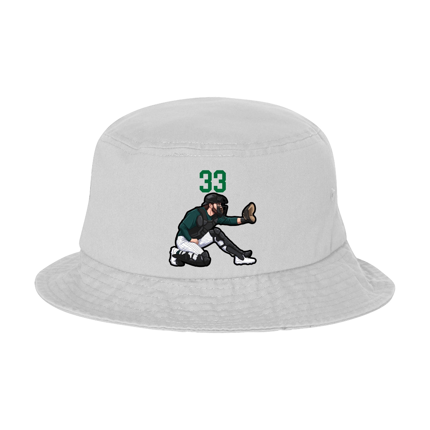 Bucket Cap — Number Top in White
