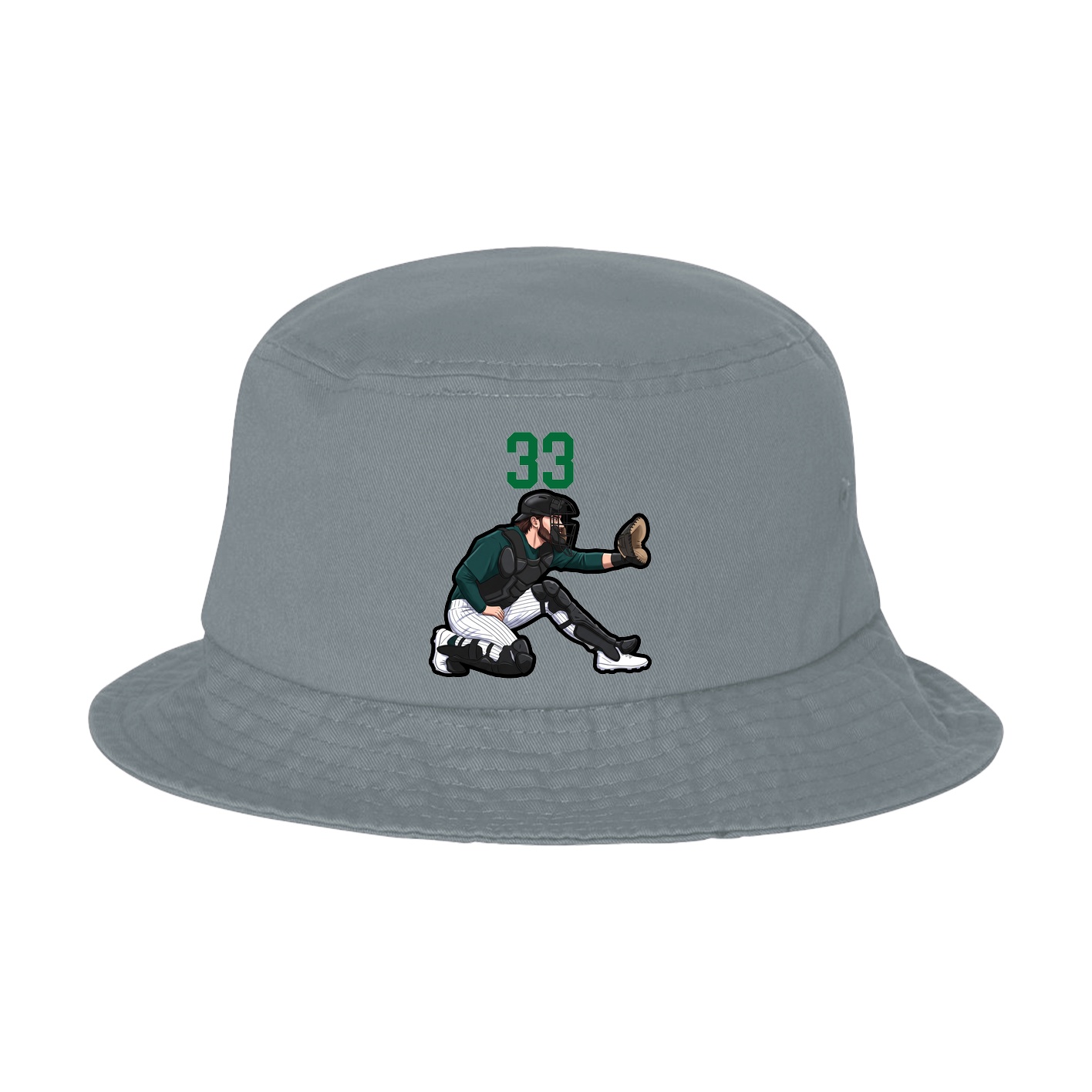 Bucket Cap — Number Top in Grey