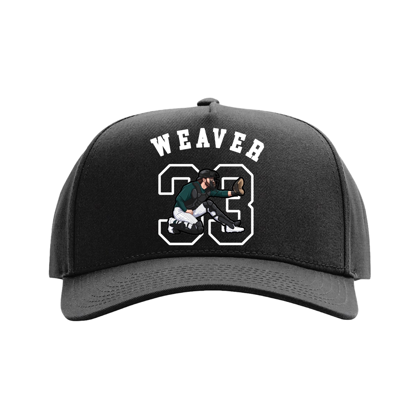 Full Fabric Five-Panel Champ Cap — Shirsey Arch in Black
