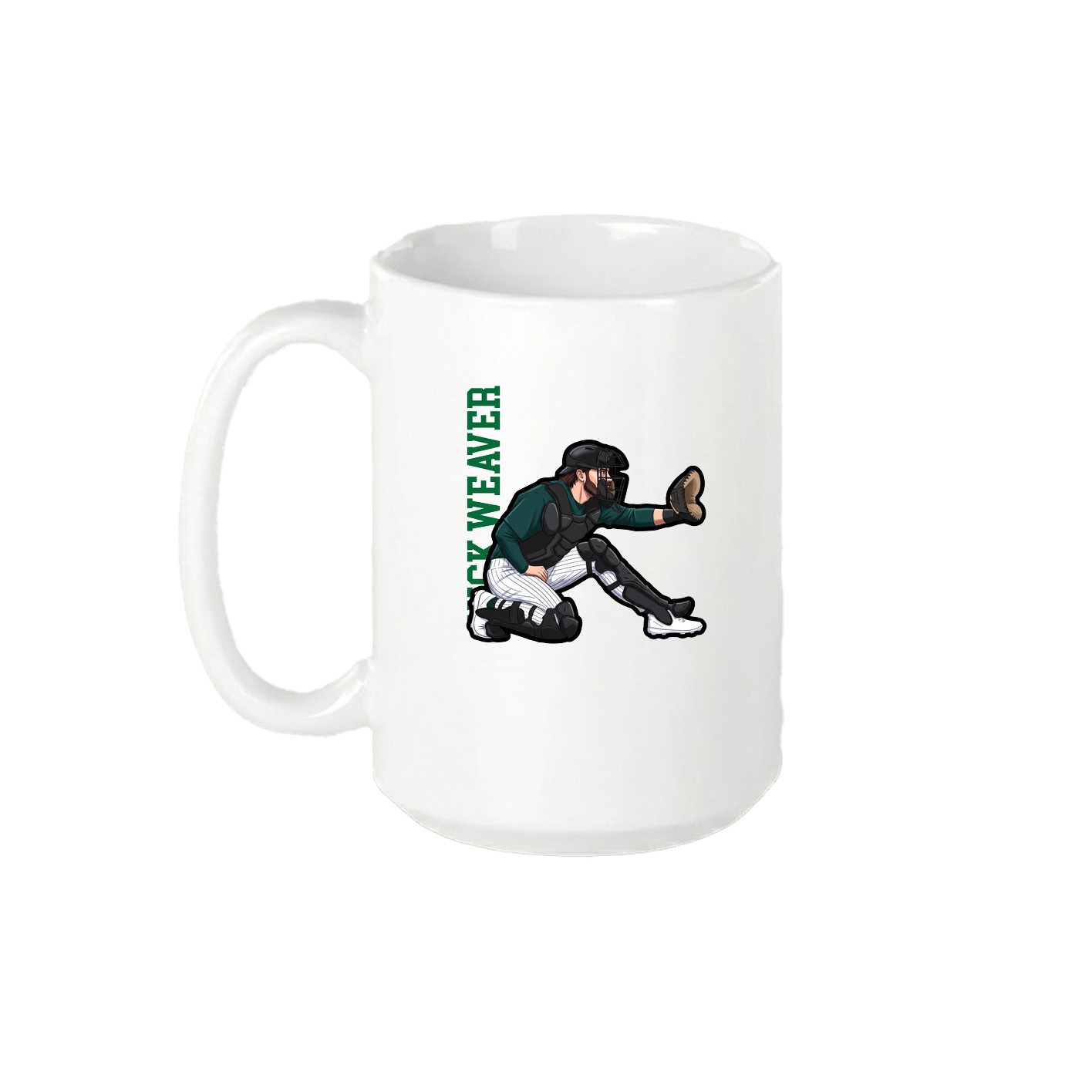 15oz Coffee Mug — Name Vertical in White