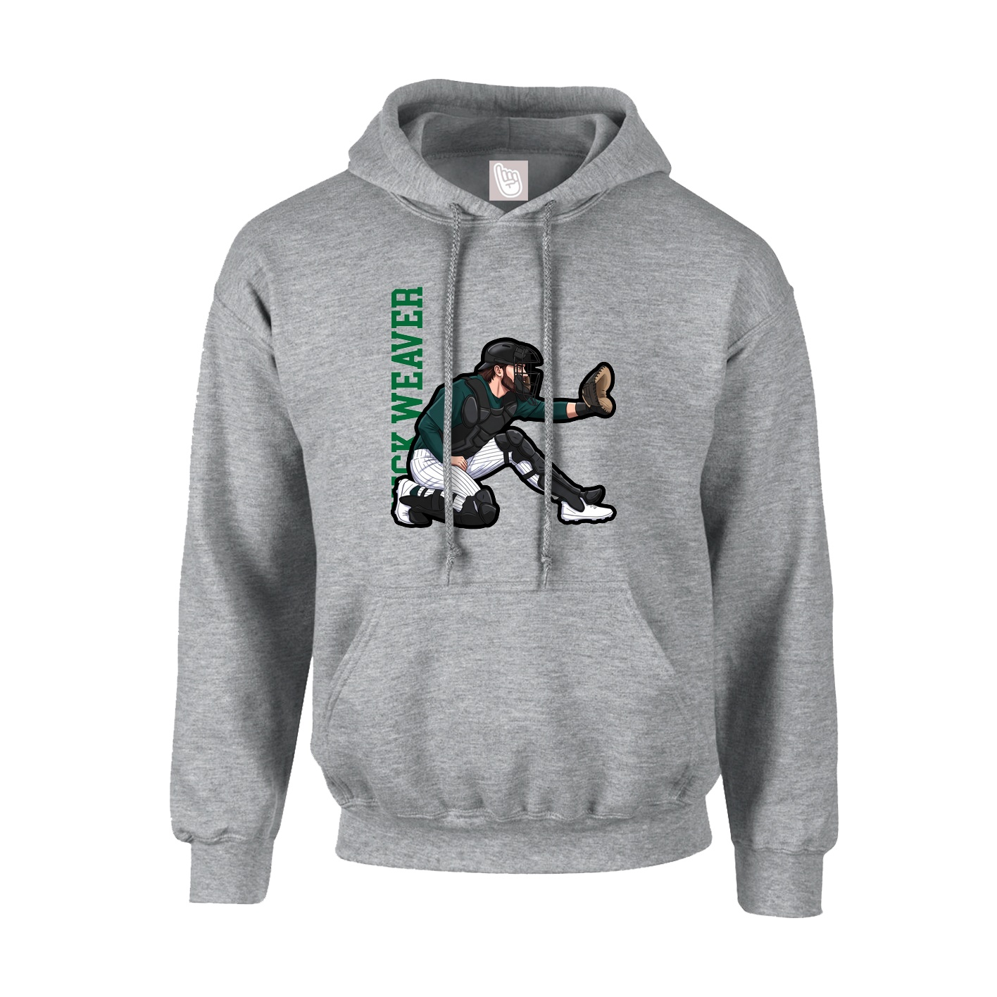 Hoodie — Name Vertical in Grey