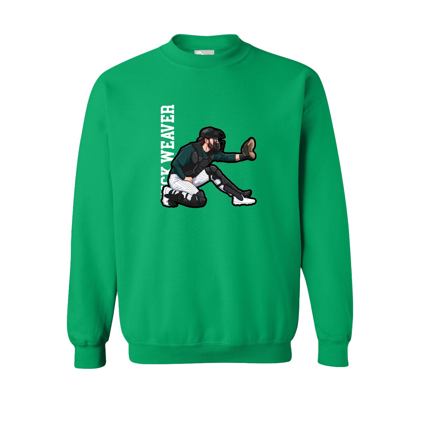 Fleece Crew — Name Vertical in Green