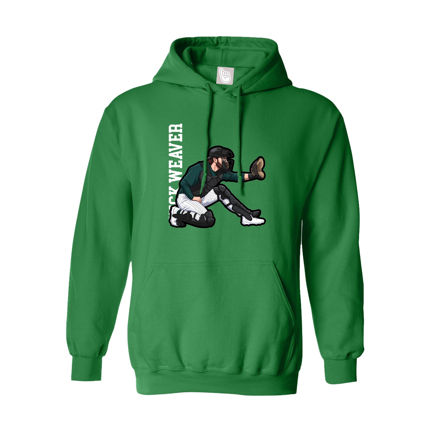 Youth Hoodie — Name Vertical in Green