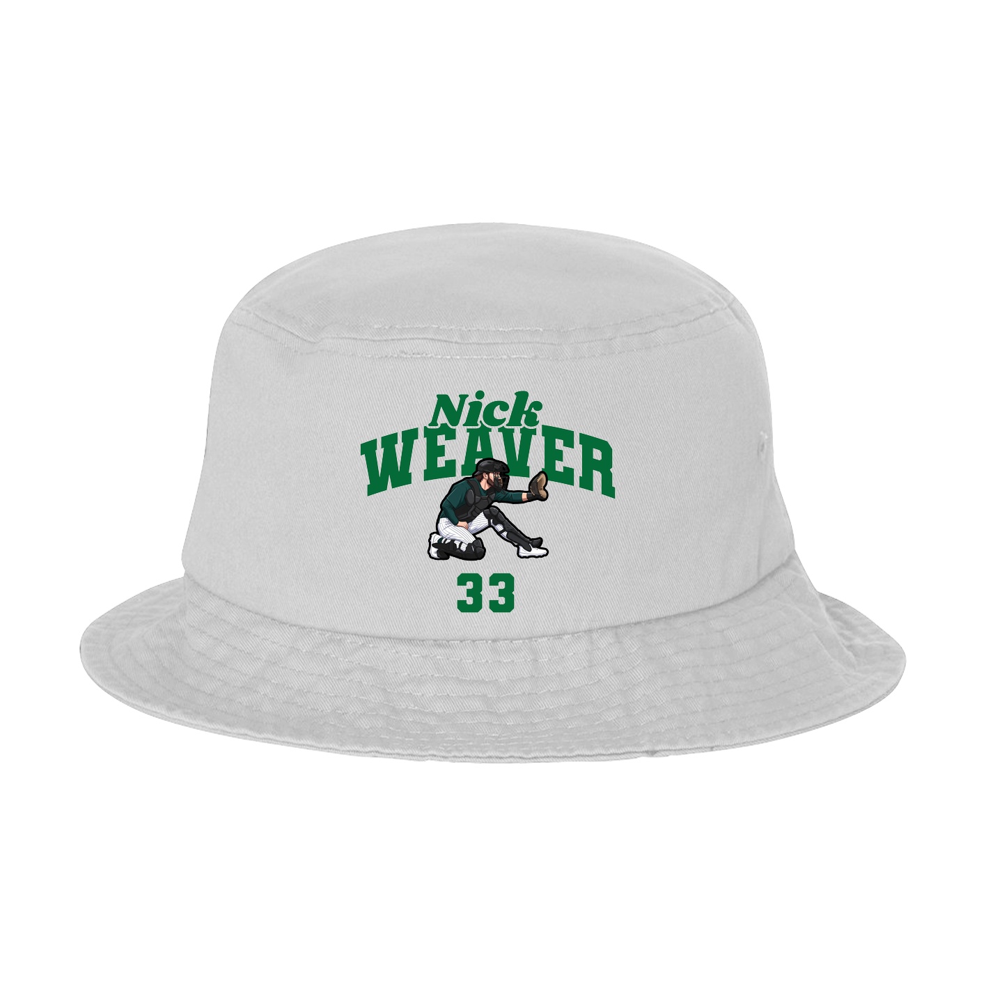 Bucket Cap — Signature Arch in White