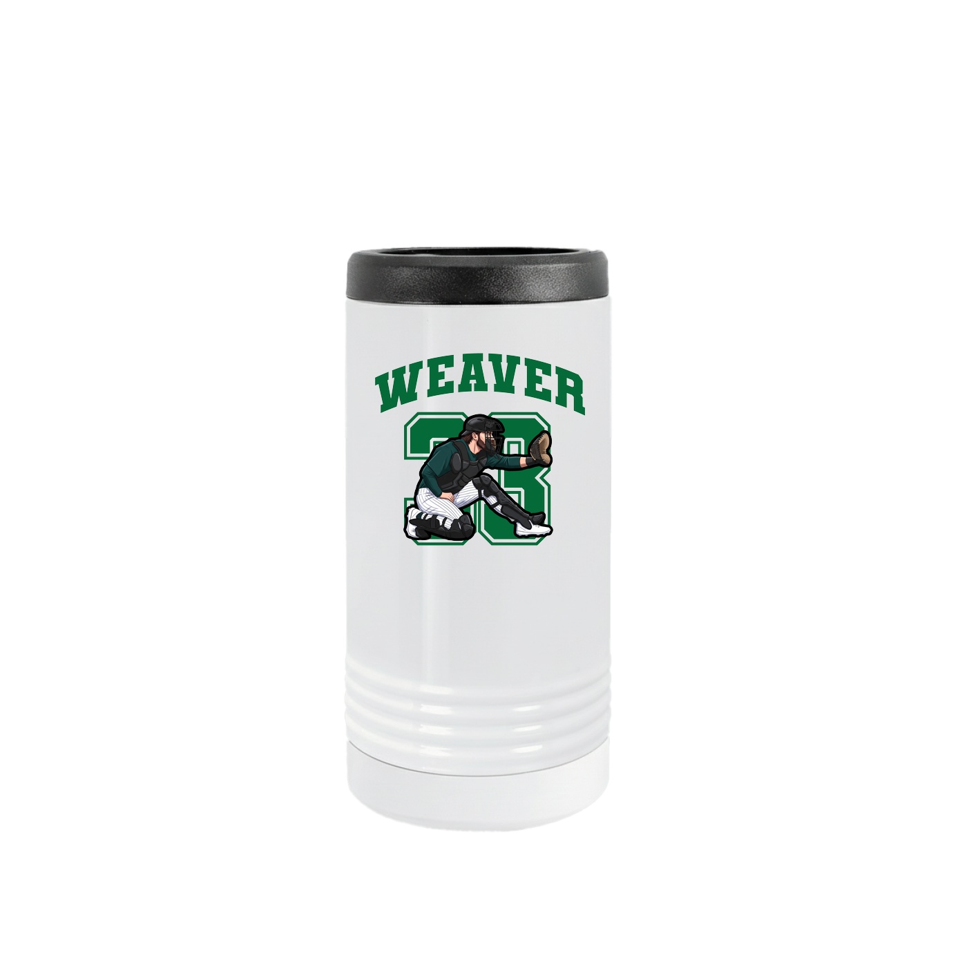 Slim Beverage Holder — Number in White