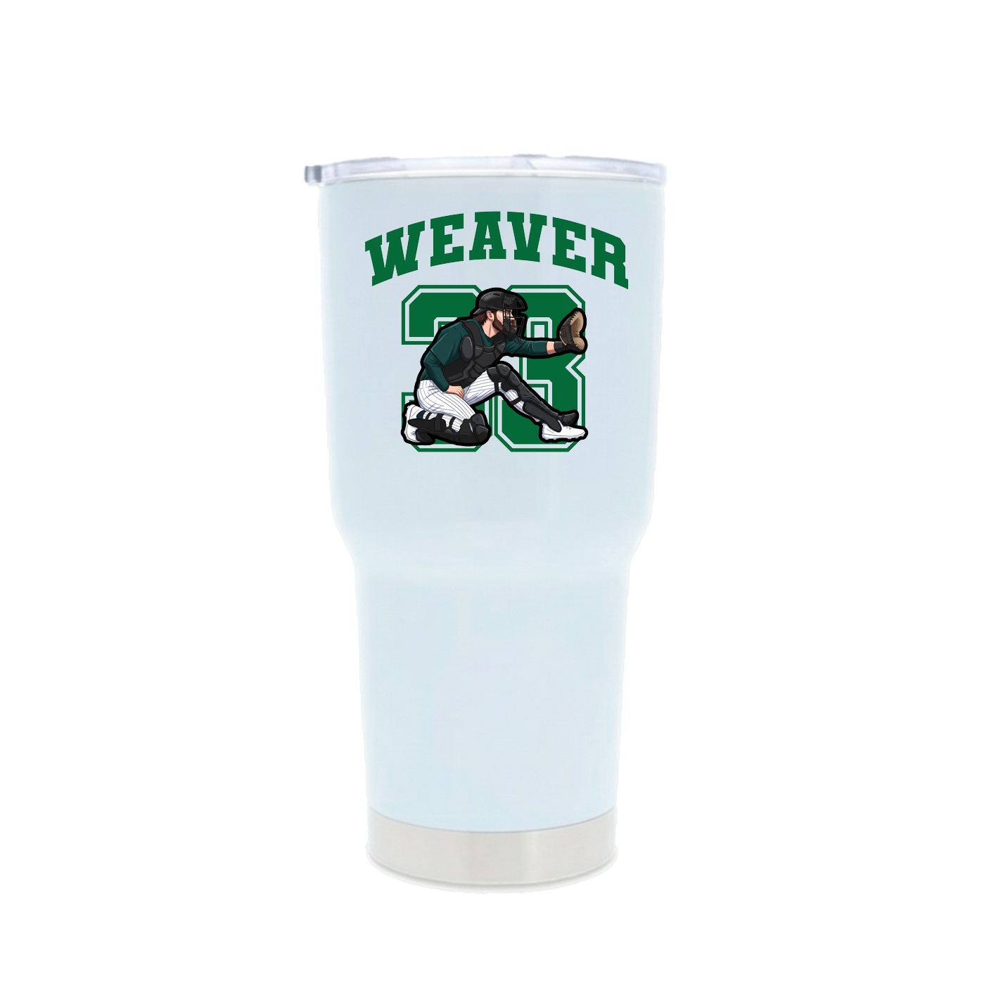 30oz Stainless Steel Tumbler — Number in White