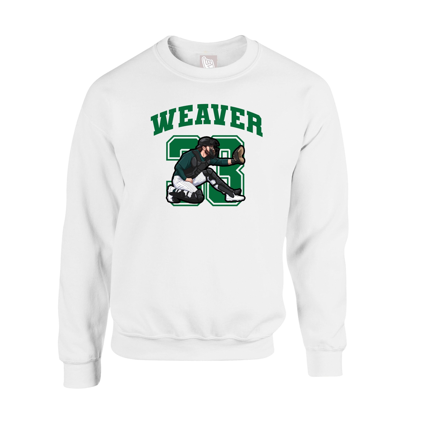 Fleece Crew — Number in White
