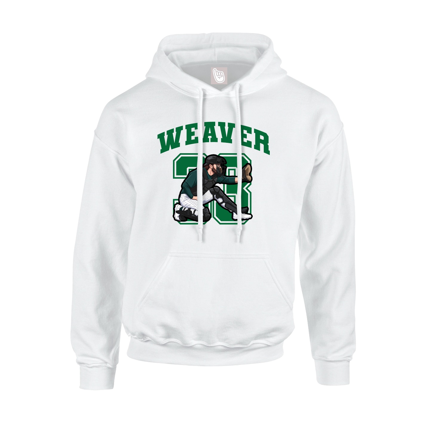 Youth Hoodie — Number in White
