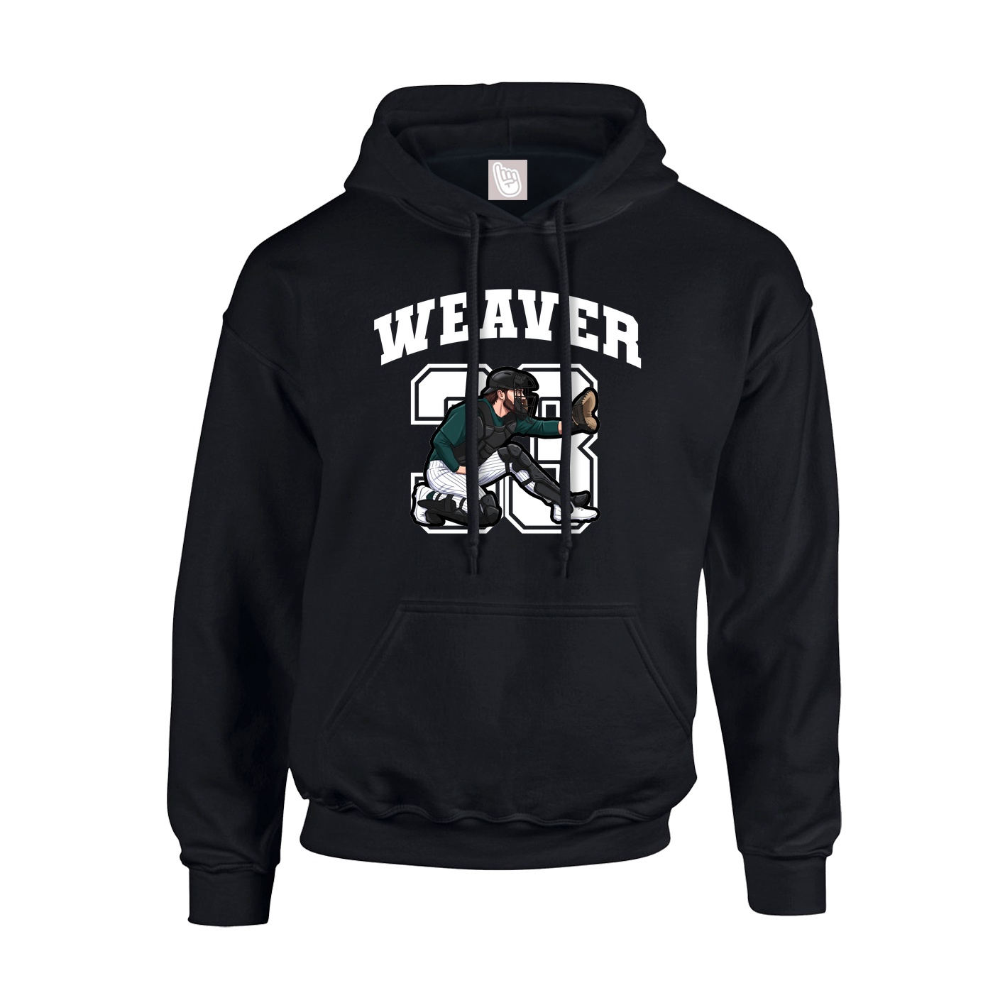 Youth Hoodie — Number in Black
