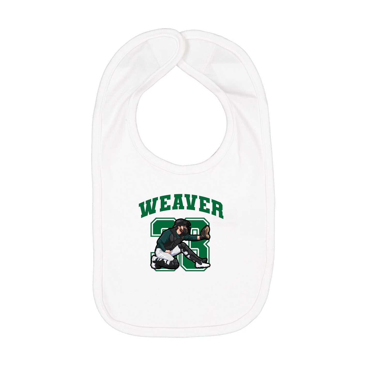 Infant Bib — Number in White