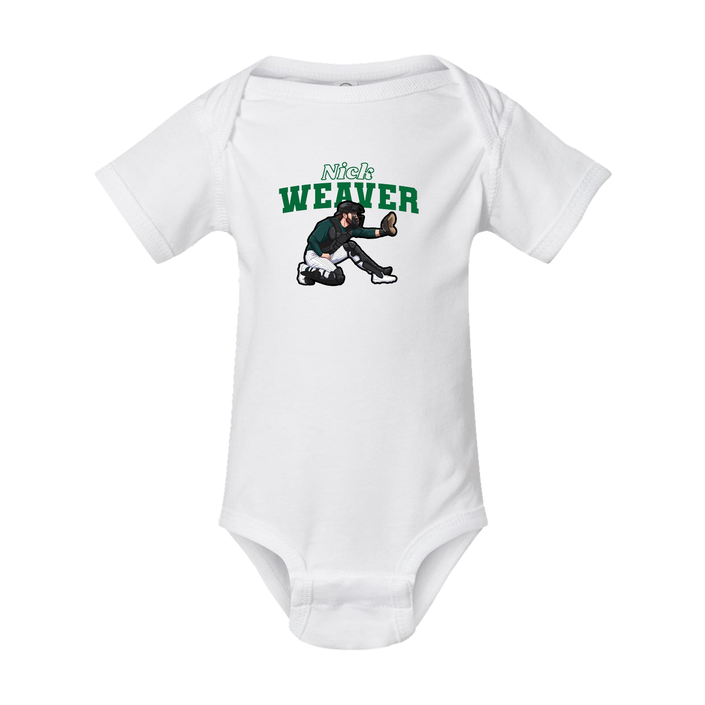 Baby Onesie — Name Arch in White