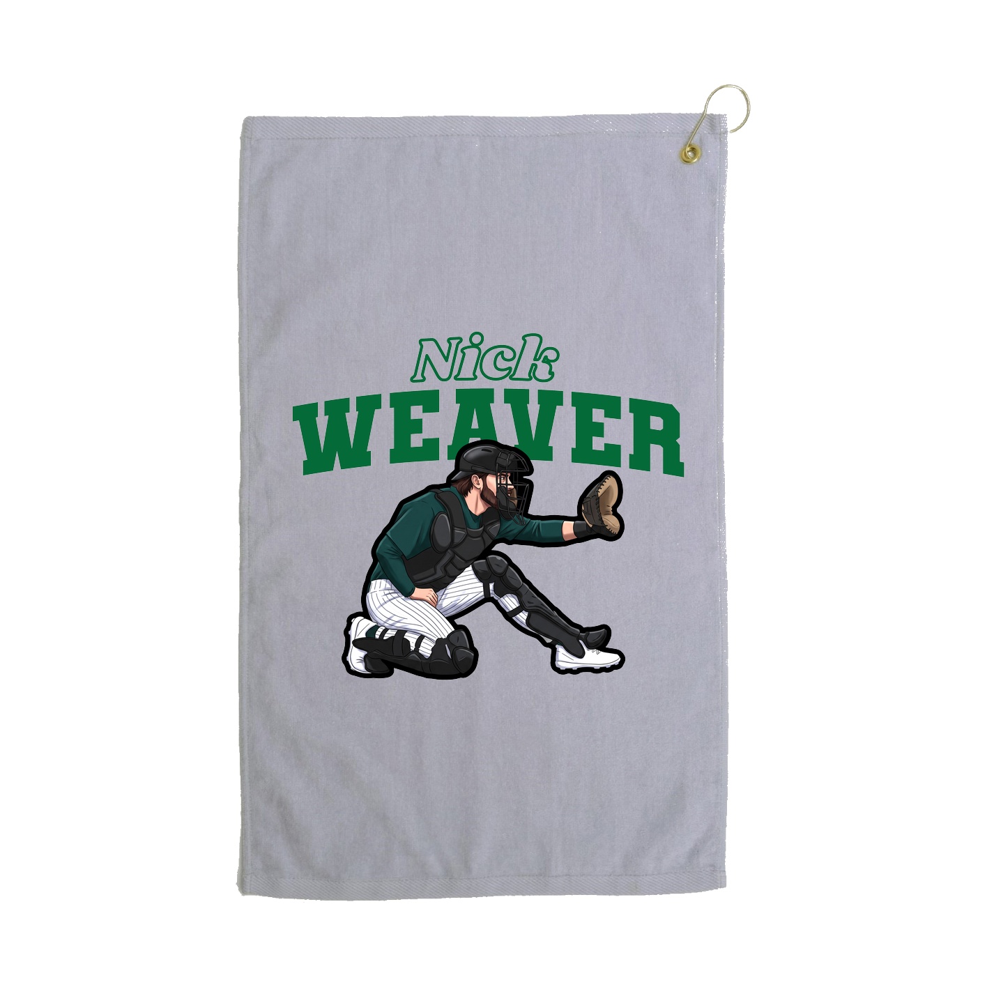 Golf Towel — Name Arch in Grey