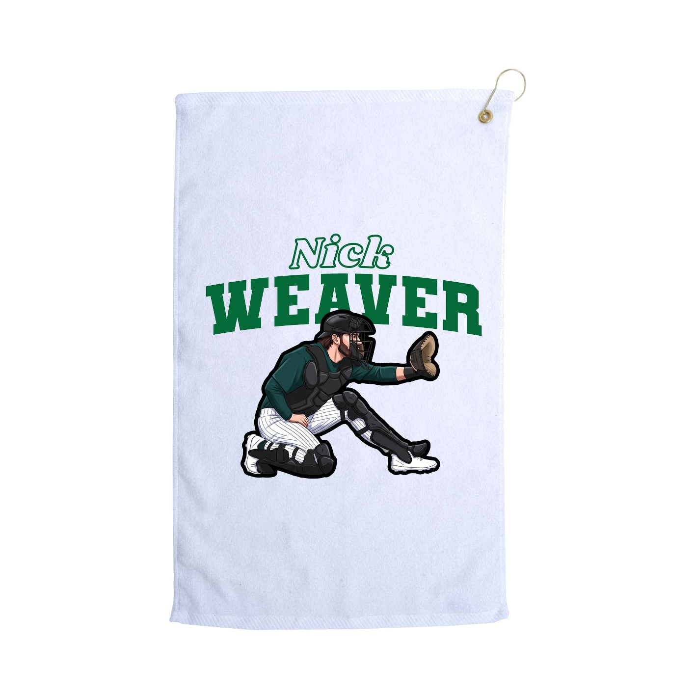 Golf Towel — Name Arch in White