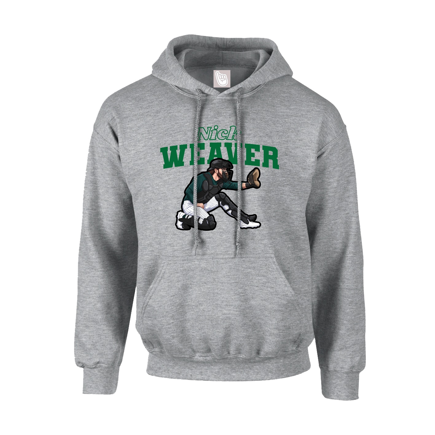 Hoodie — Name Arch in Grey