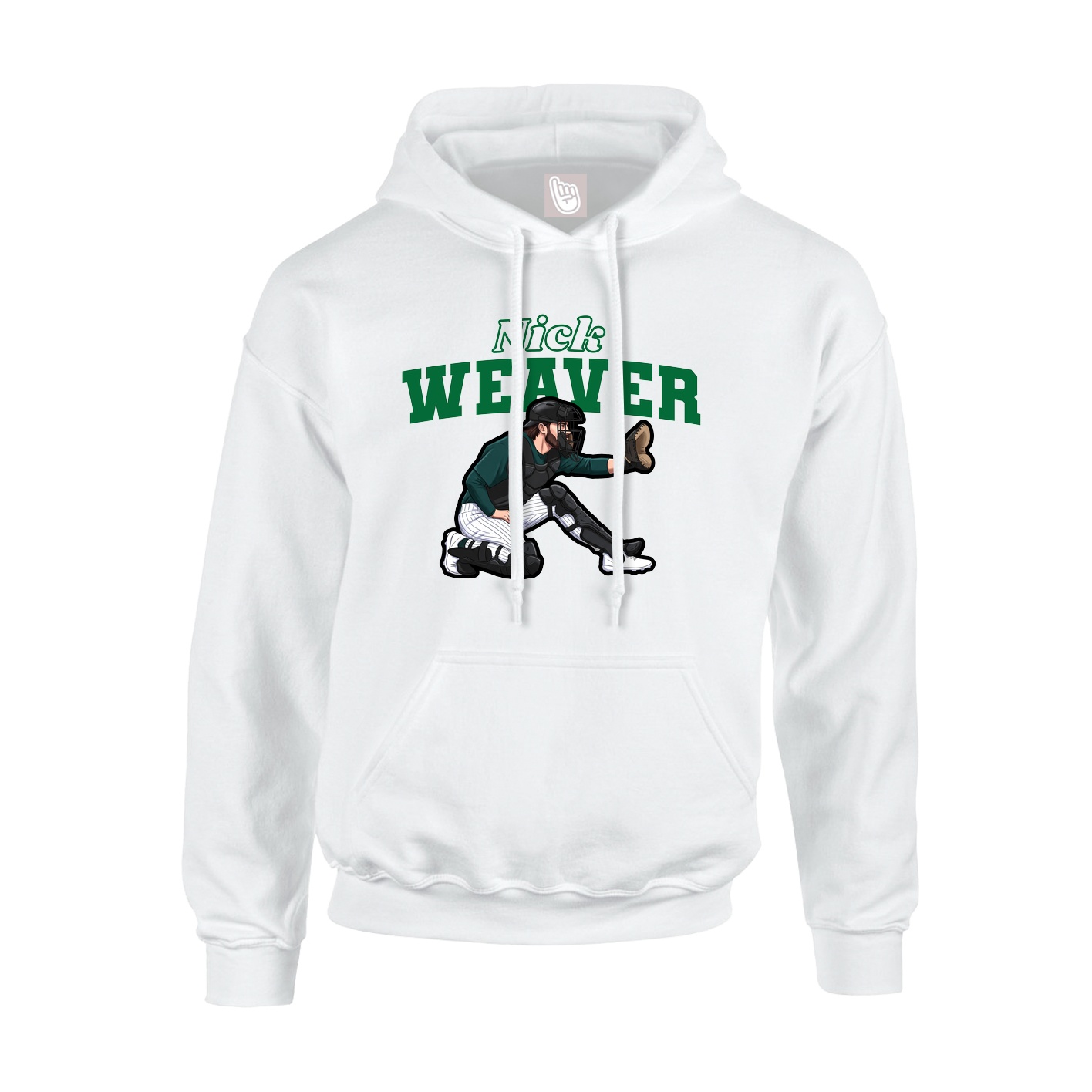 Youth Hoodie — Name Arch in White