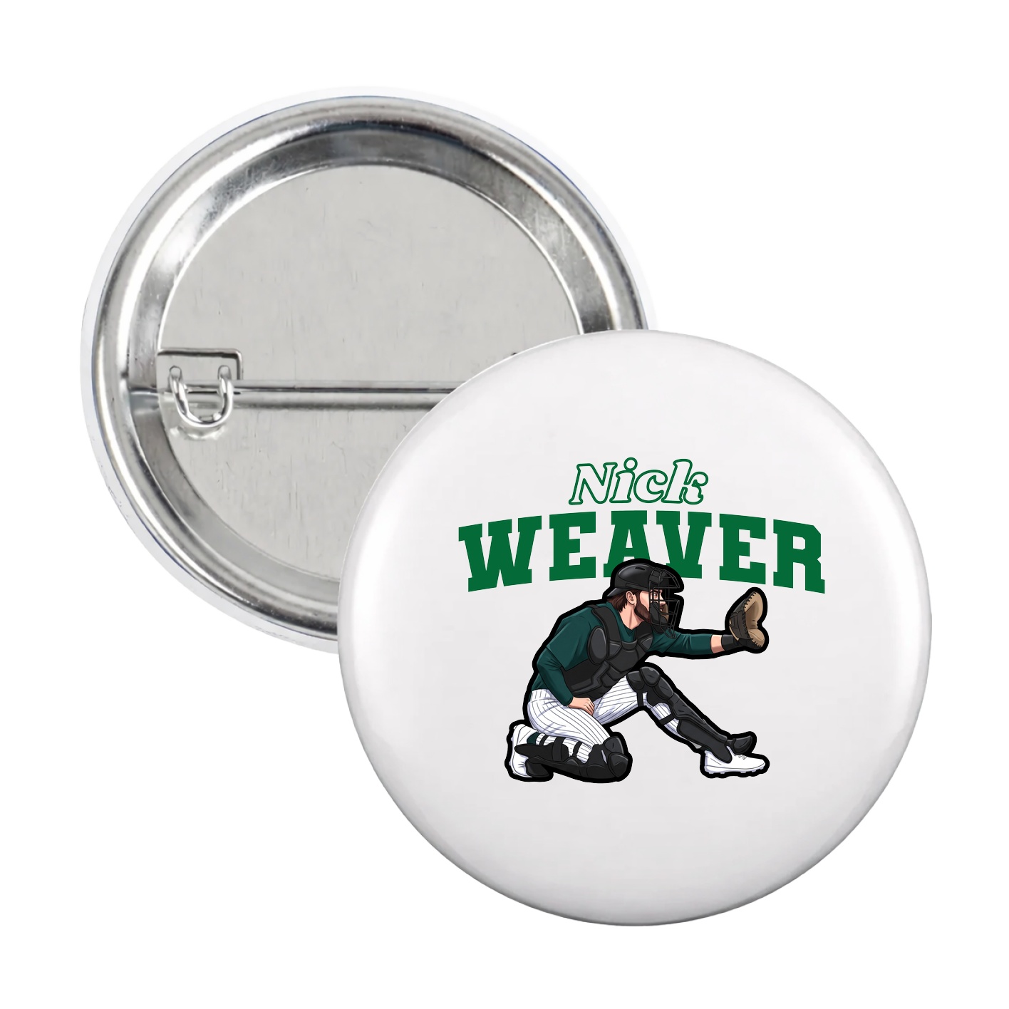 Game Day Button — Name Arch in White