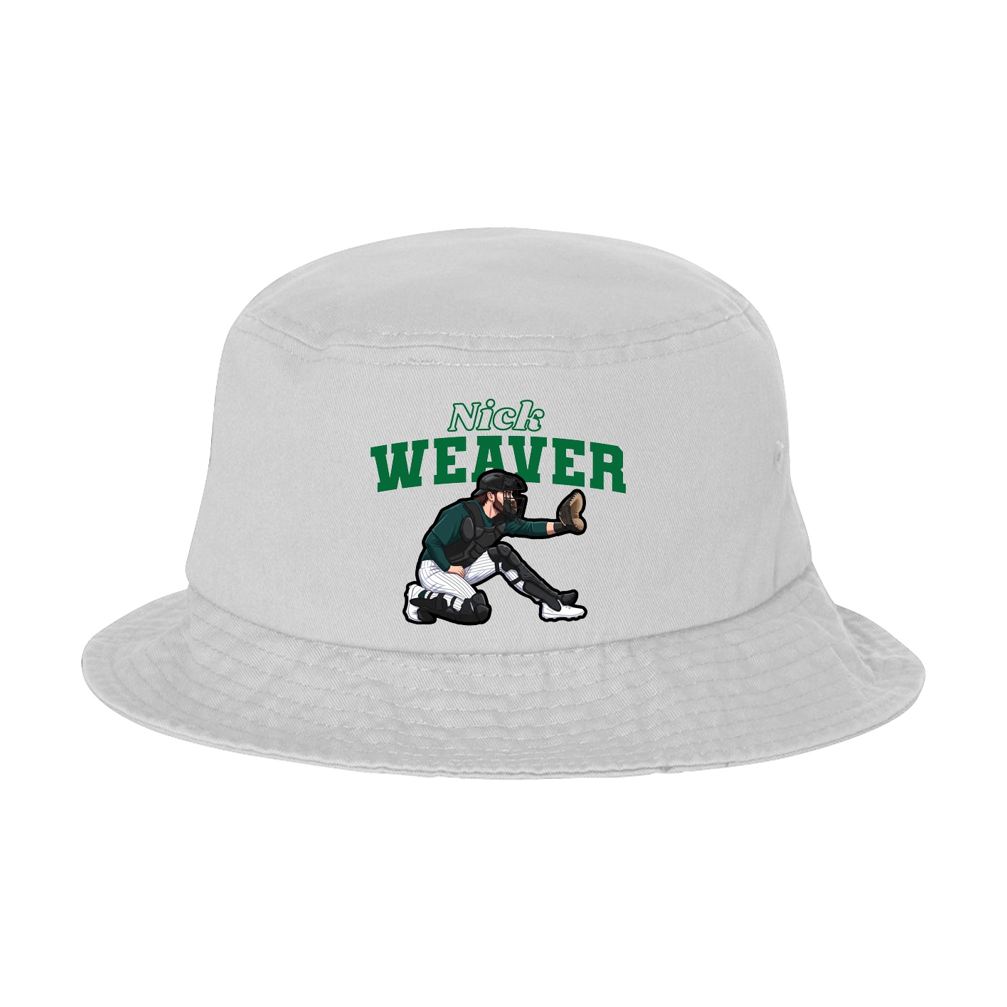 Bucket Cap — Name Arch in White