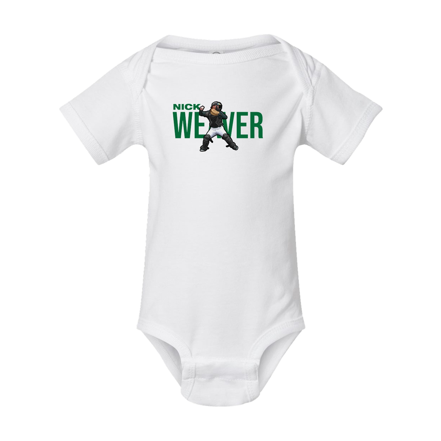 Baby Onesie — Player Name in White