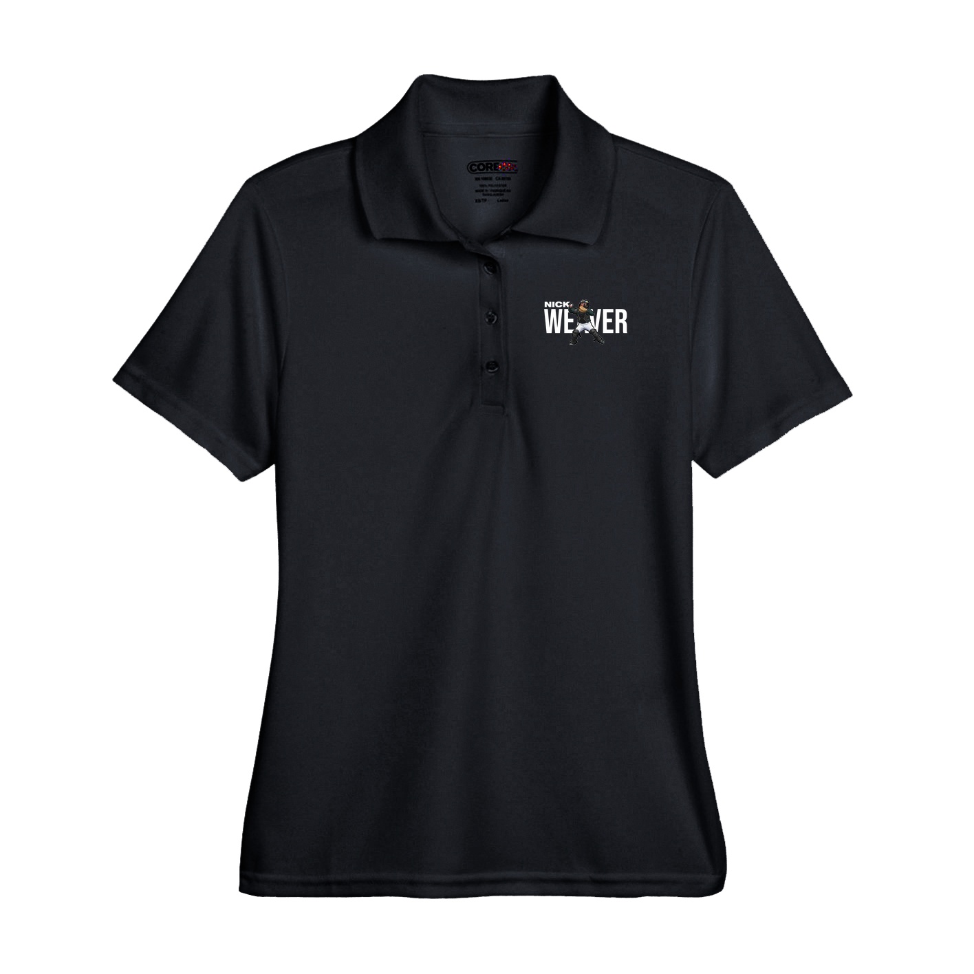Performance Polo — Player Name in Black