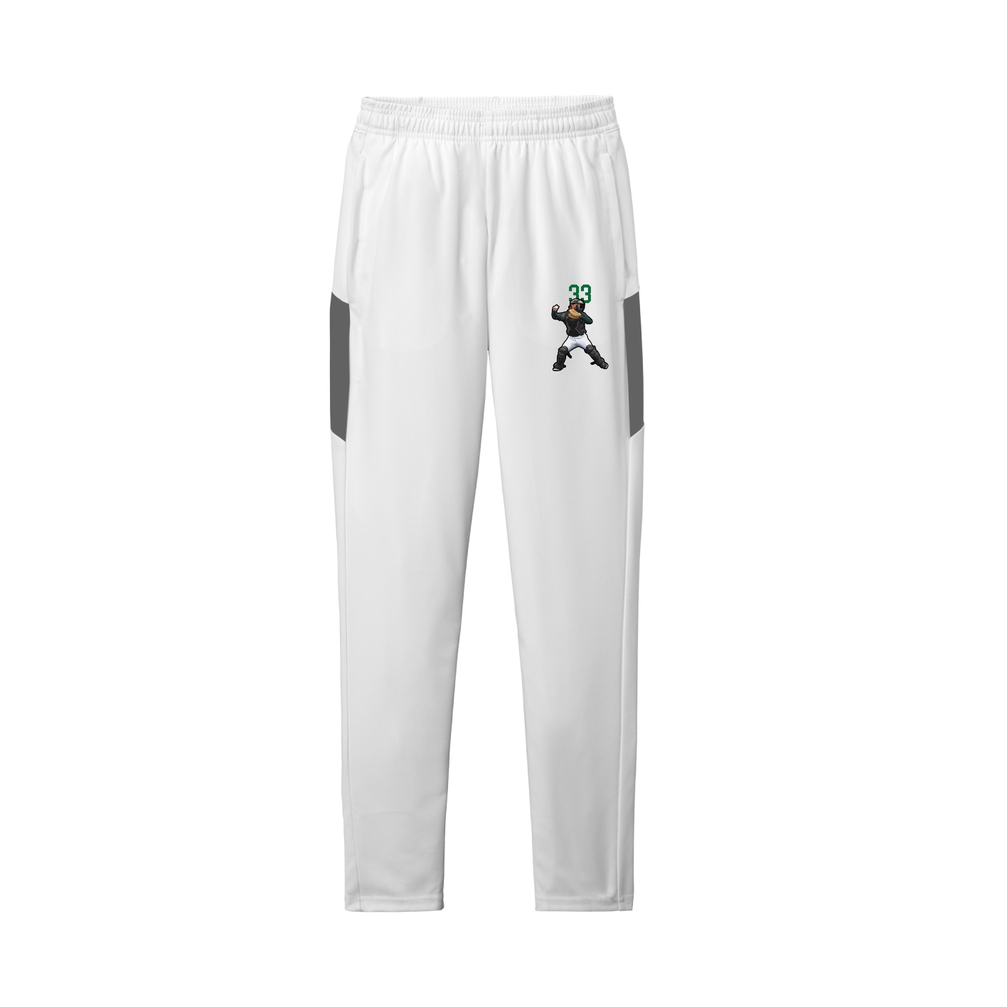Team Travel Pant — Number Top in White/Grey