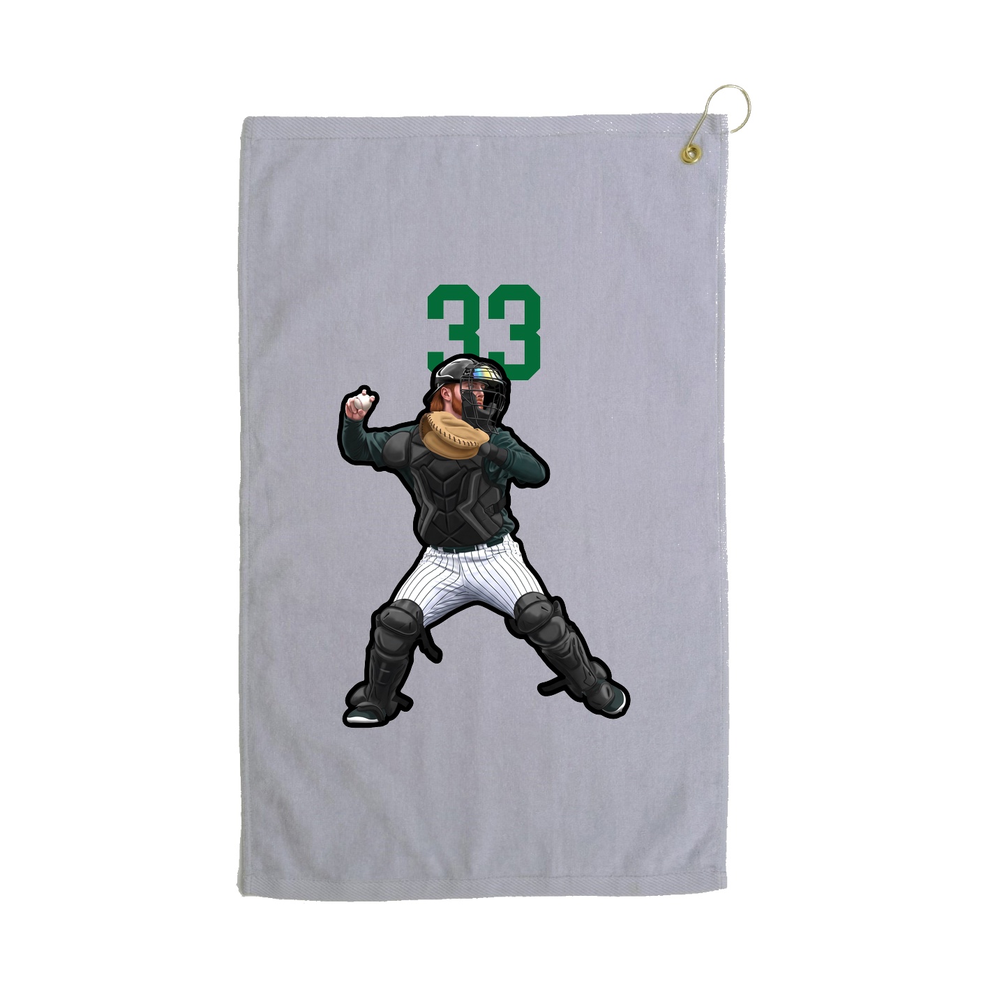 Golf Towel — Number Top in Grey