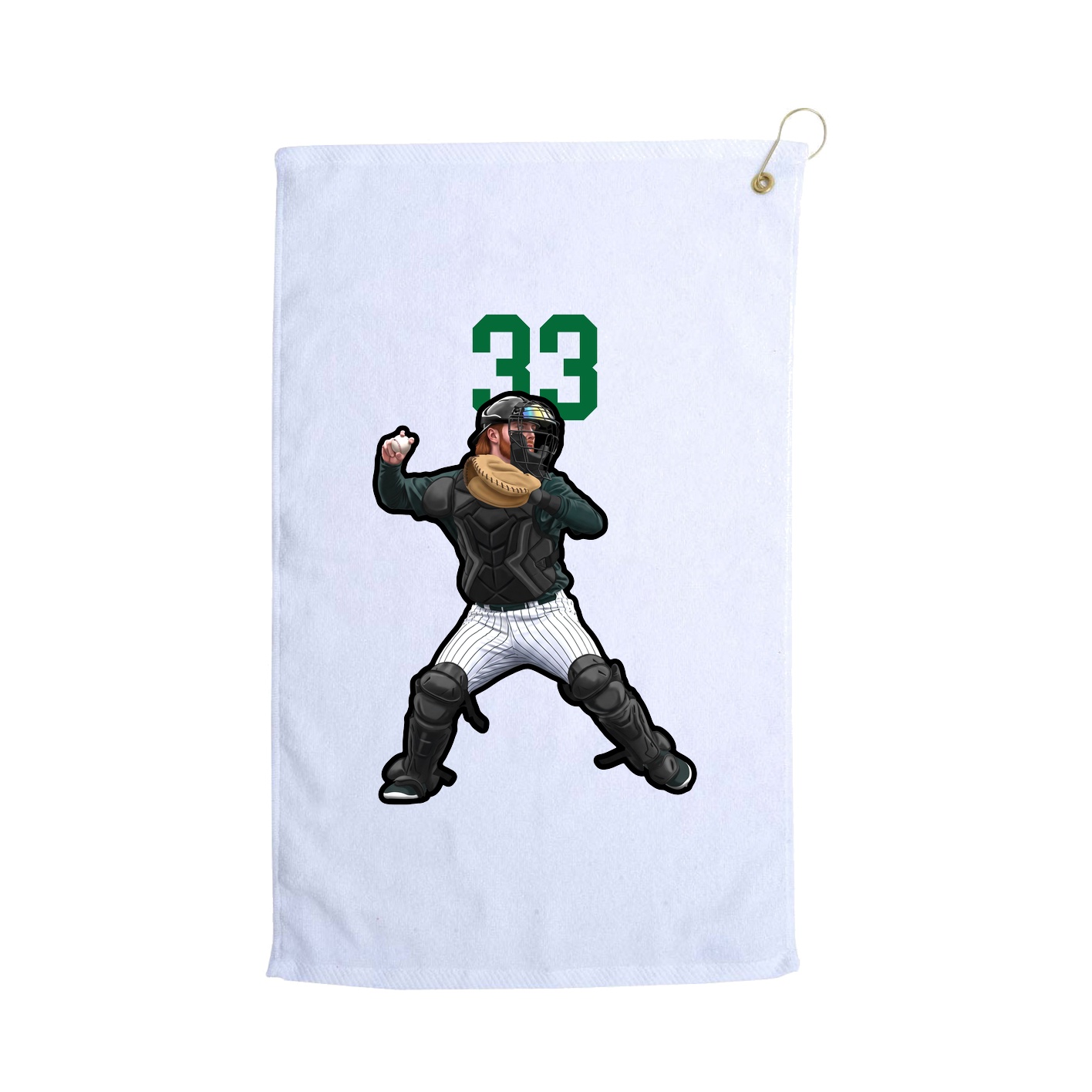 Golf Towel — Number Top in White