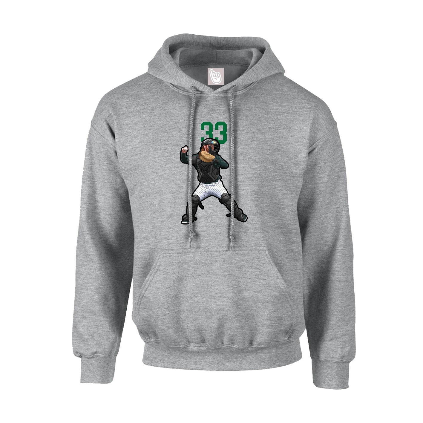 Hoodie — Number Top in Grey