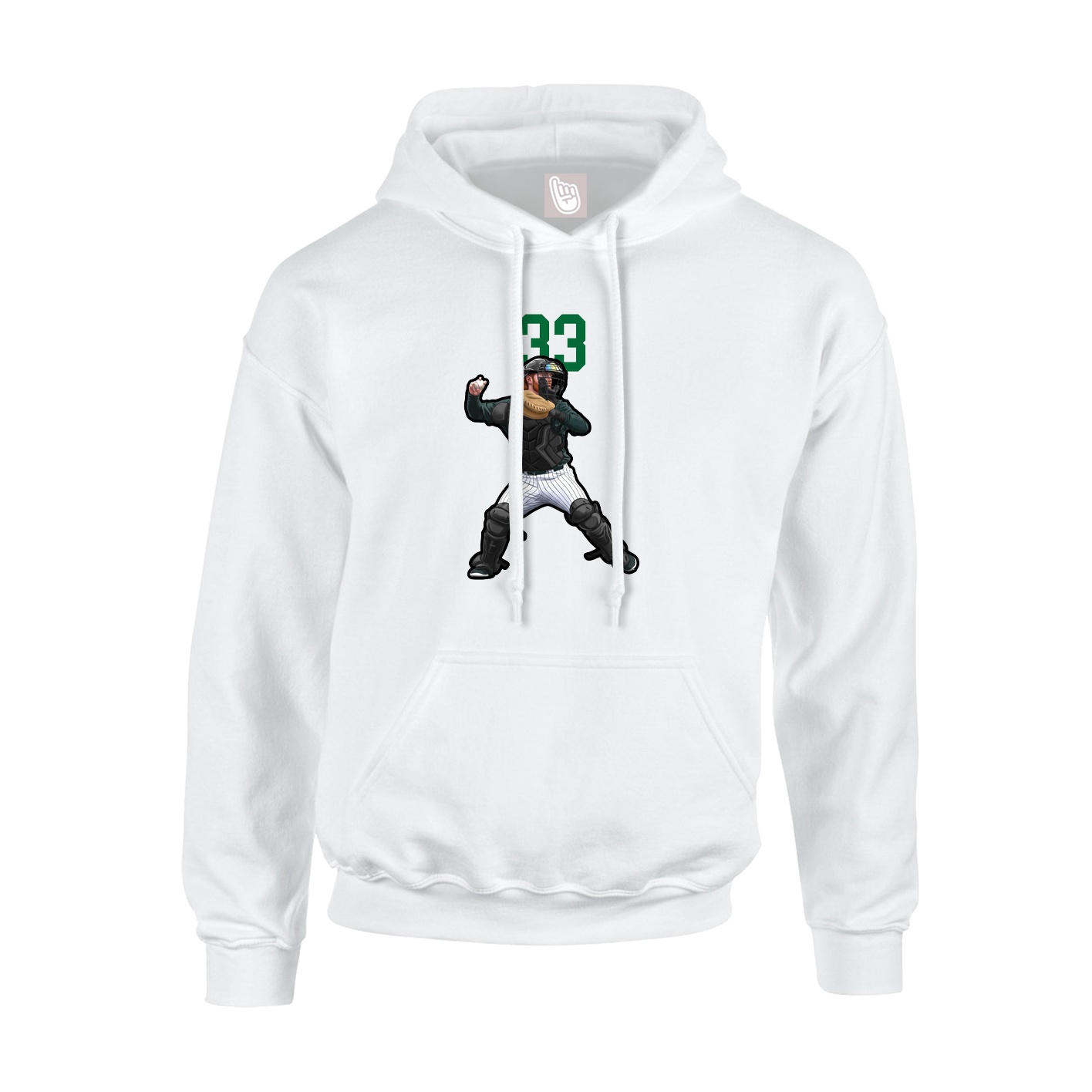 Youth Hoodie — Number Top in White