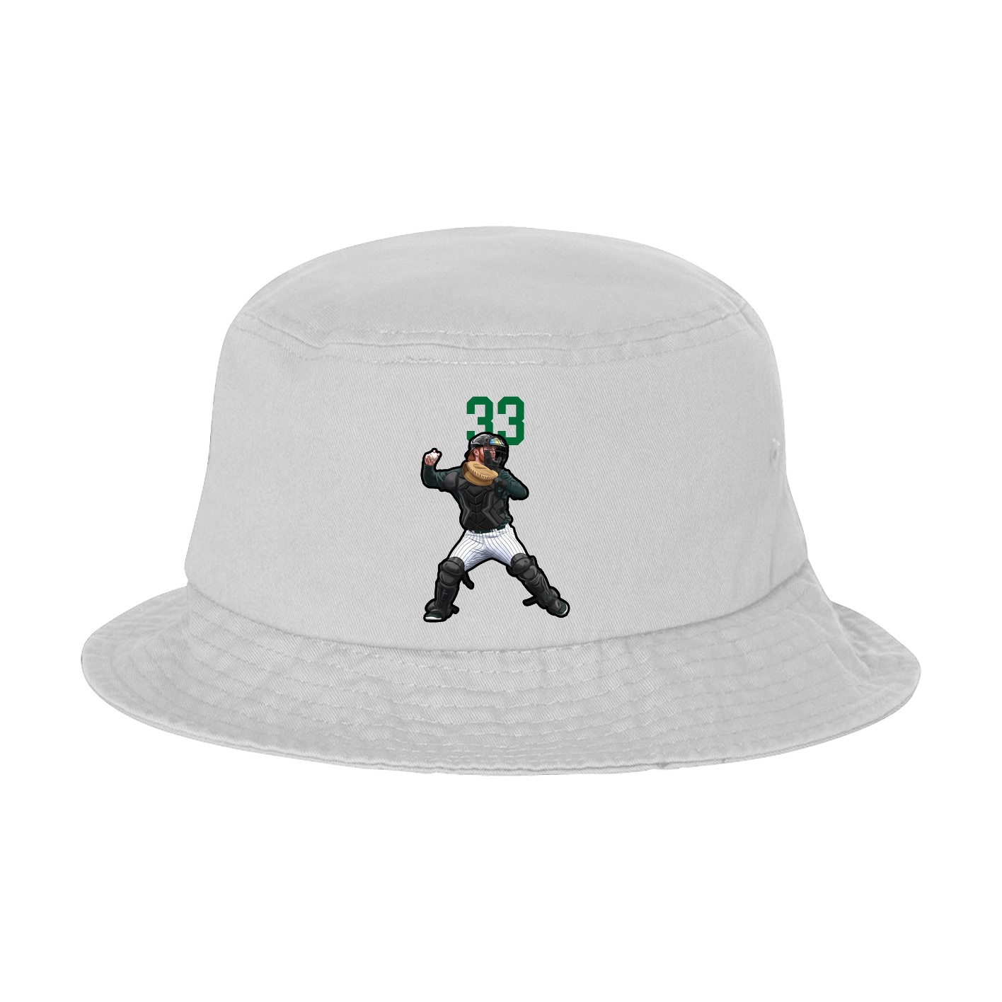 Bucket Cap — Number Top in White