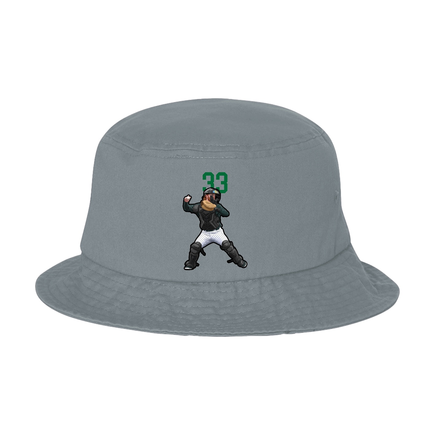 Bucket Cap — Number Top in Grey